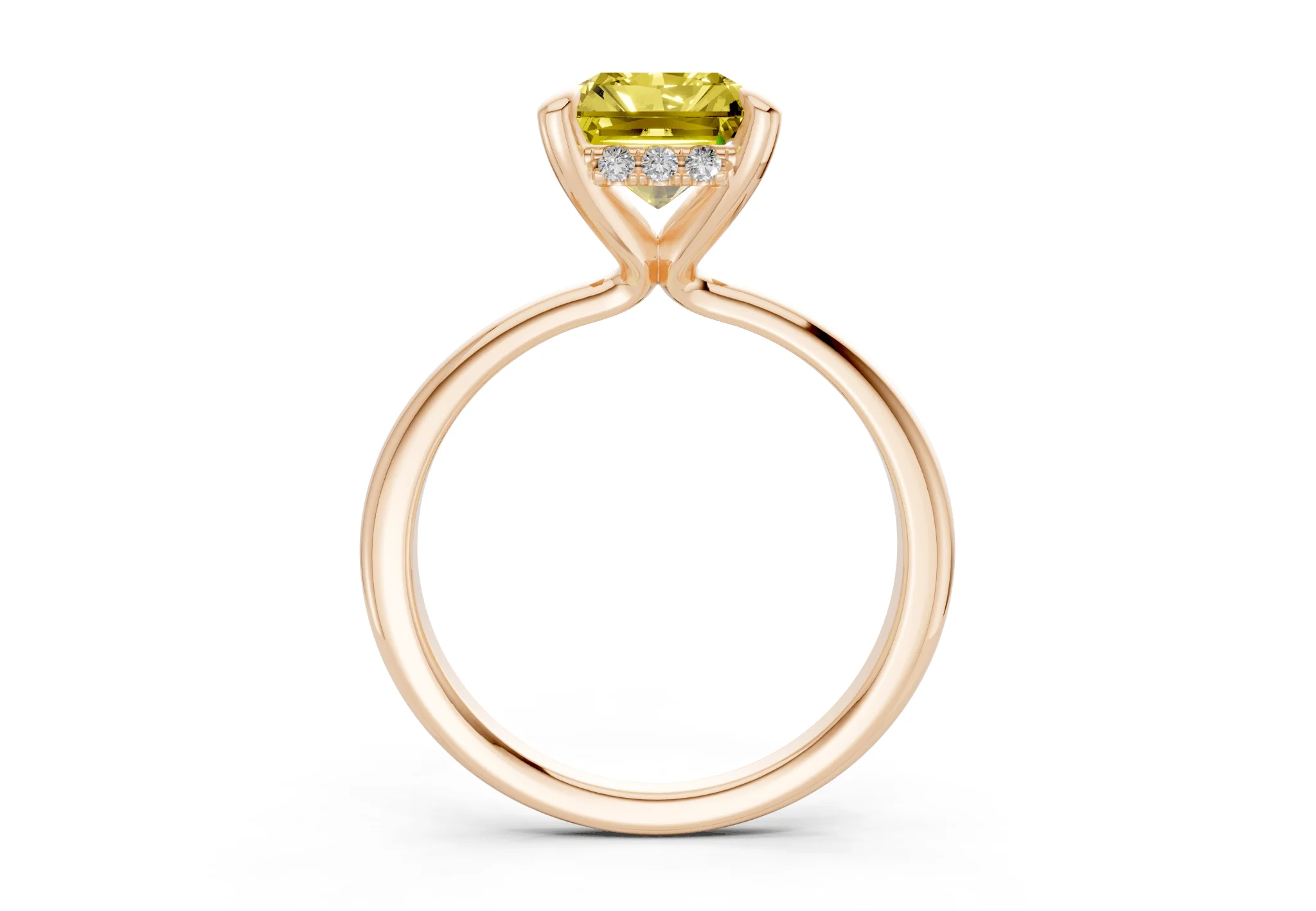 Marlowe Yellow Diamond Solitaire Radiant Cut 1.6mm Engagement Ring - Image 5
