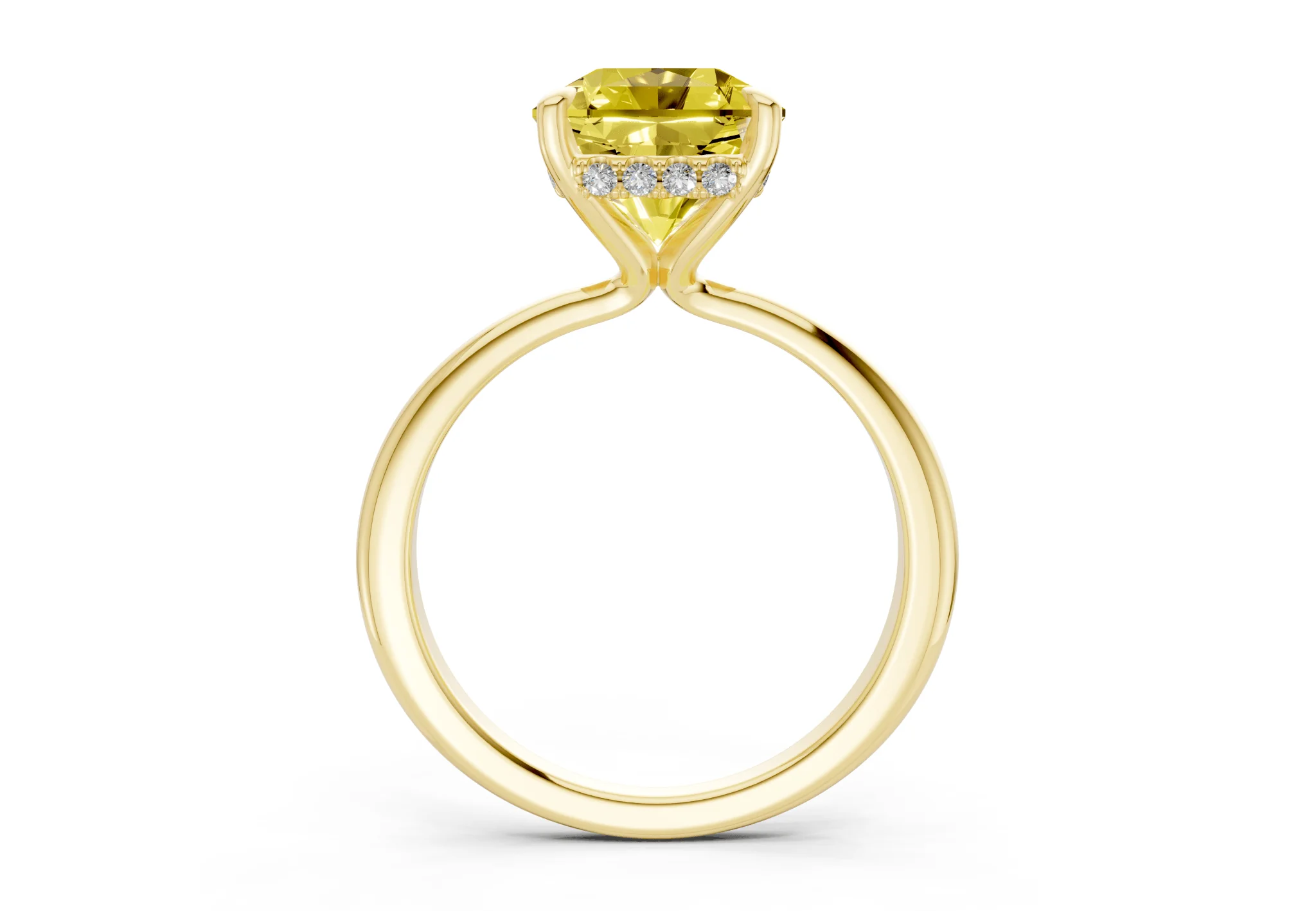 Marlowe Yellow Diamond Solitaire Radiant Squareuare Cut 1.6mm Engagement Ring - Image 2