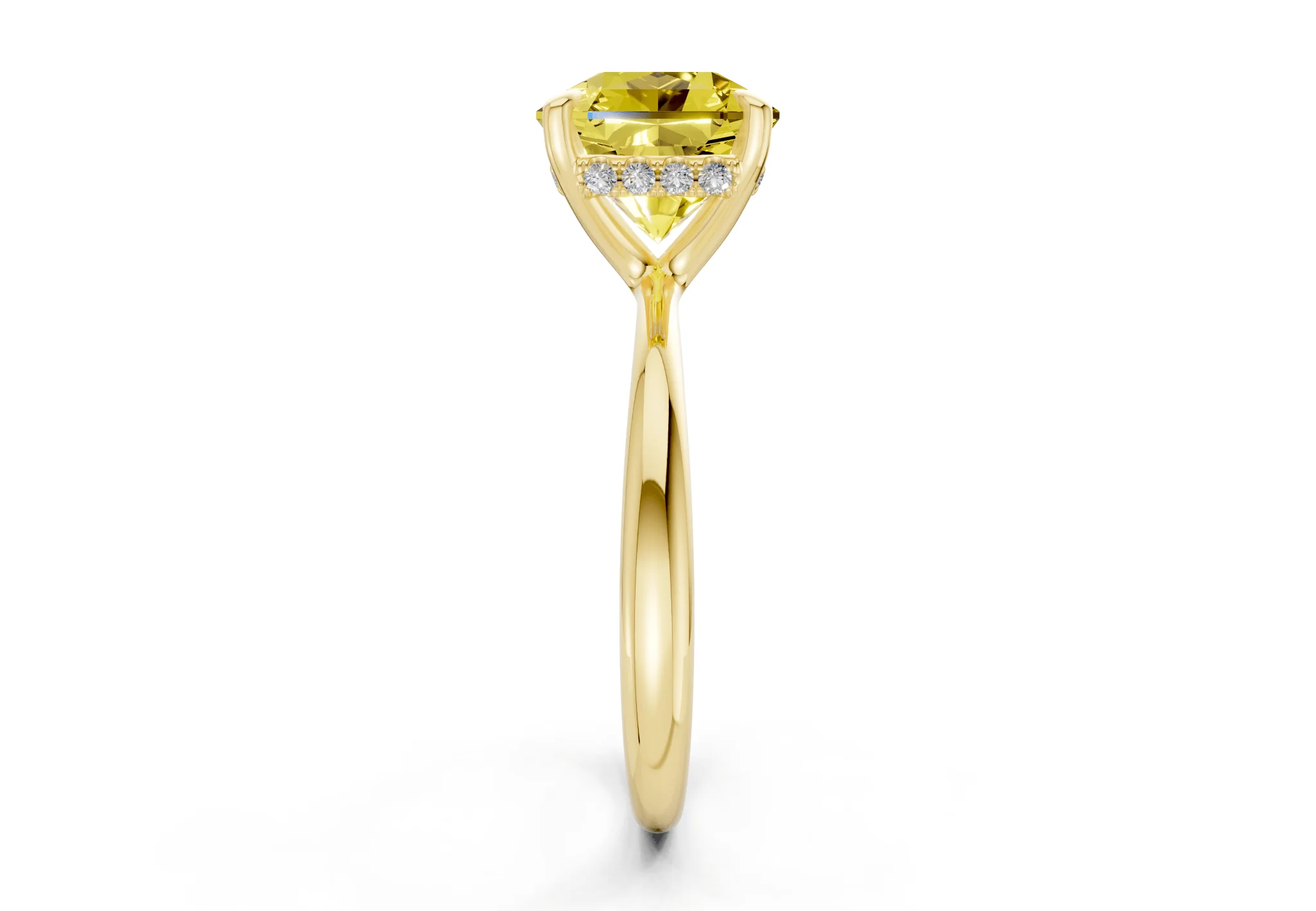 Marlowe Yellow Diamond Solitaire Radiant Squareuare Cut 1.6mm Engagement Ring - Image 3