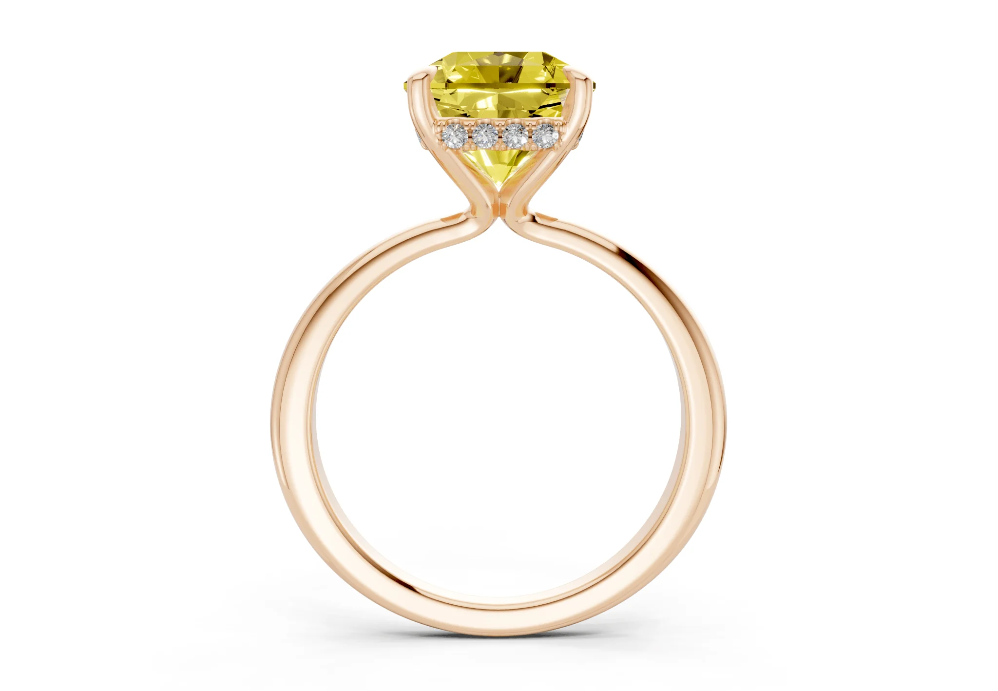 Marlowe Yellow Diamond Solitaire Radiant Squareuare Cut 1.6mm Engagement Ring - Image 5