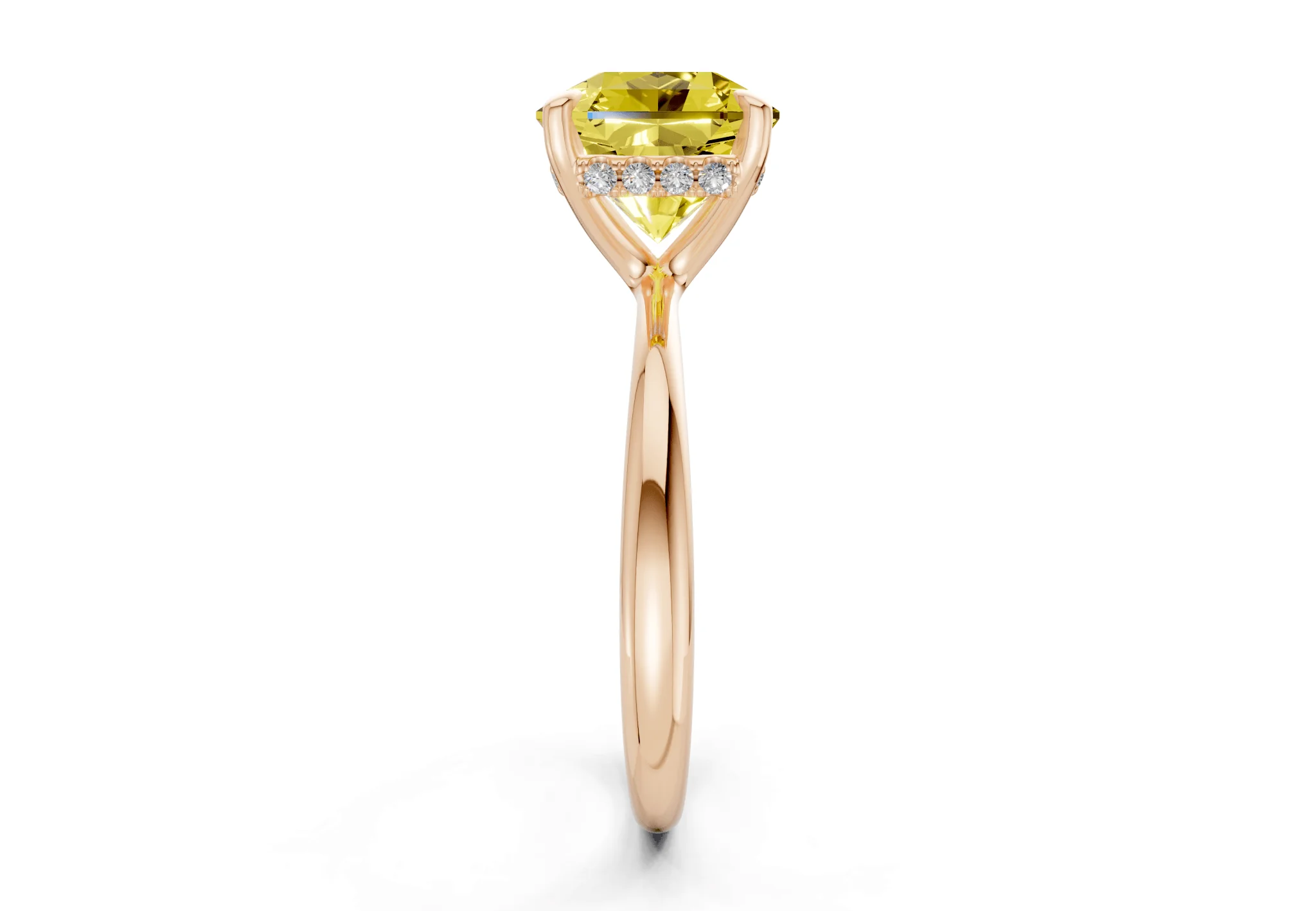Marlowe Yellow Diamond Solitaire Radiant Squareuare Cut 1.6mm Engagement Ring - Image 6