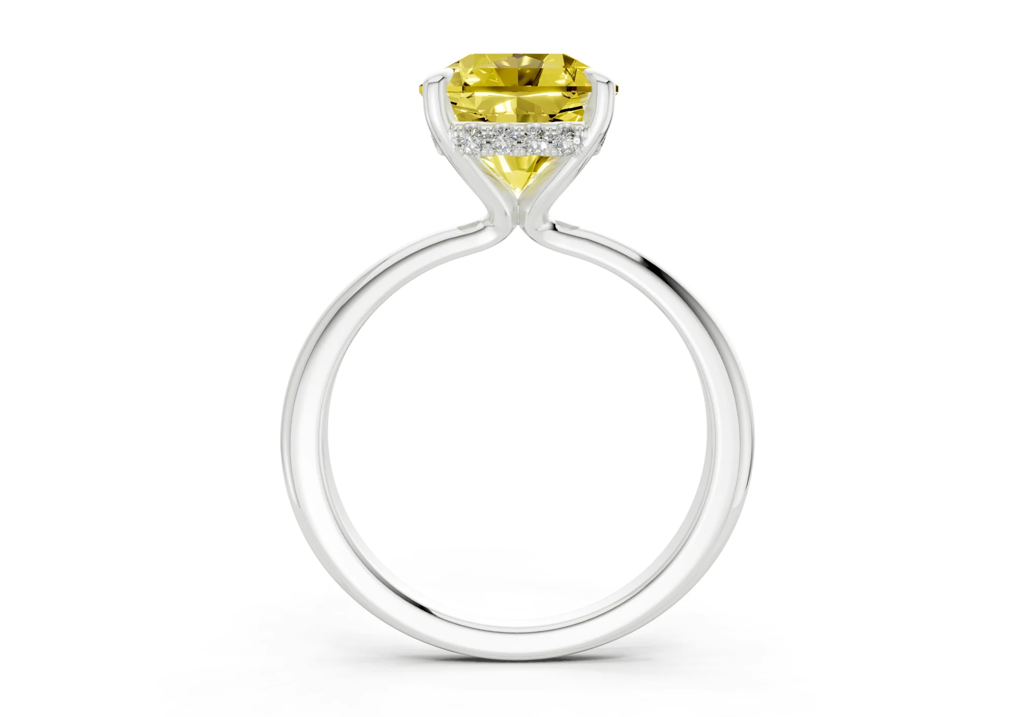 Marlowe Yellow Diamond Solitaire Radiant Squareuare Cut 1.6mm Engagement Ring - Image 8