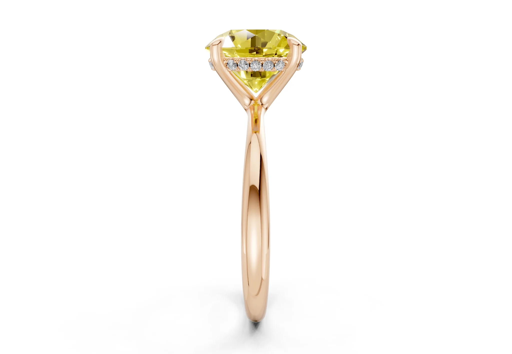 Marlowe Yellow Diamond Solitaire Round Cut 1.6mm Engagement Ring - Image 6