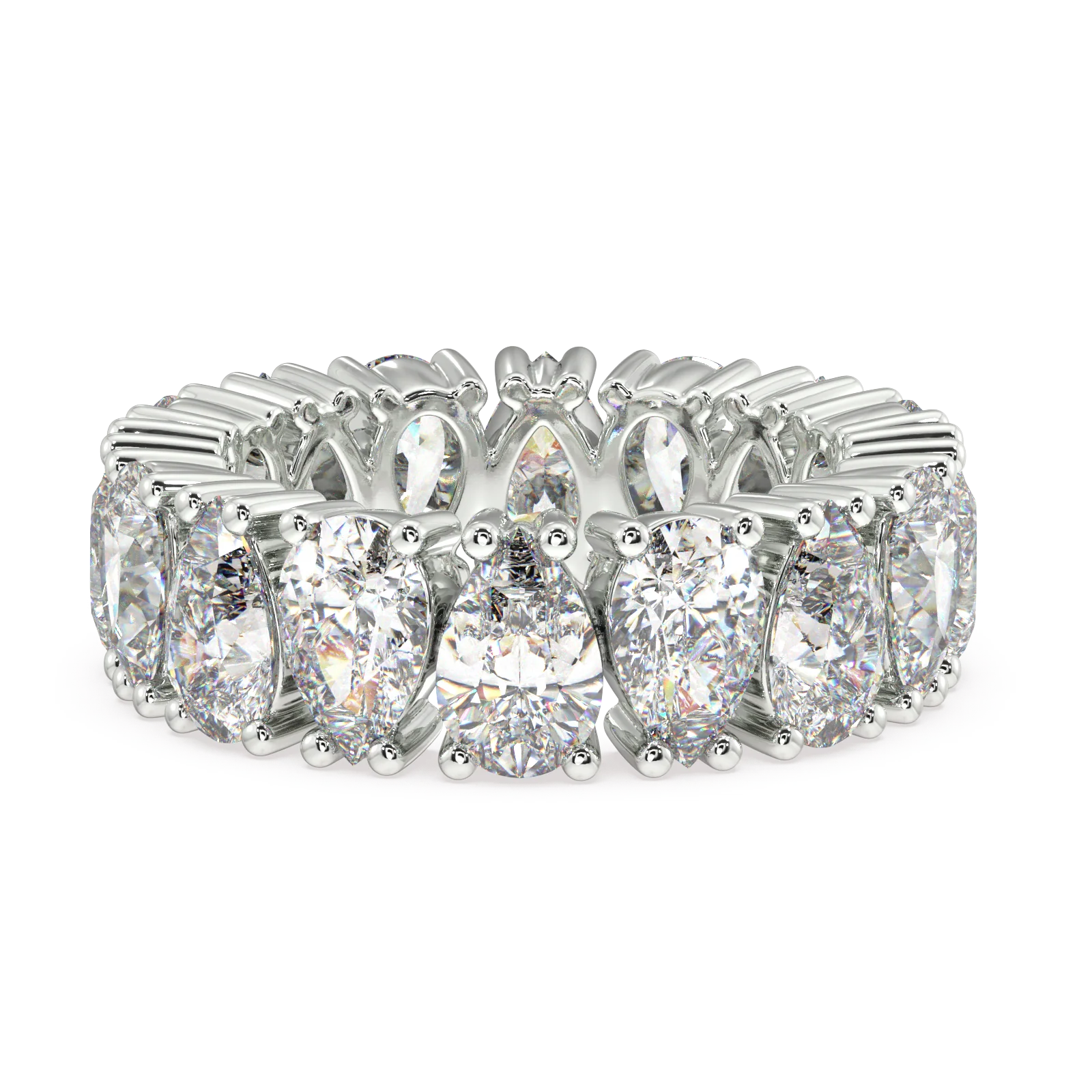 Melrose Pear Classic Eternity Bands - 8ct - Image 16