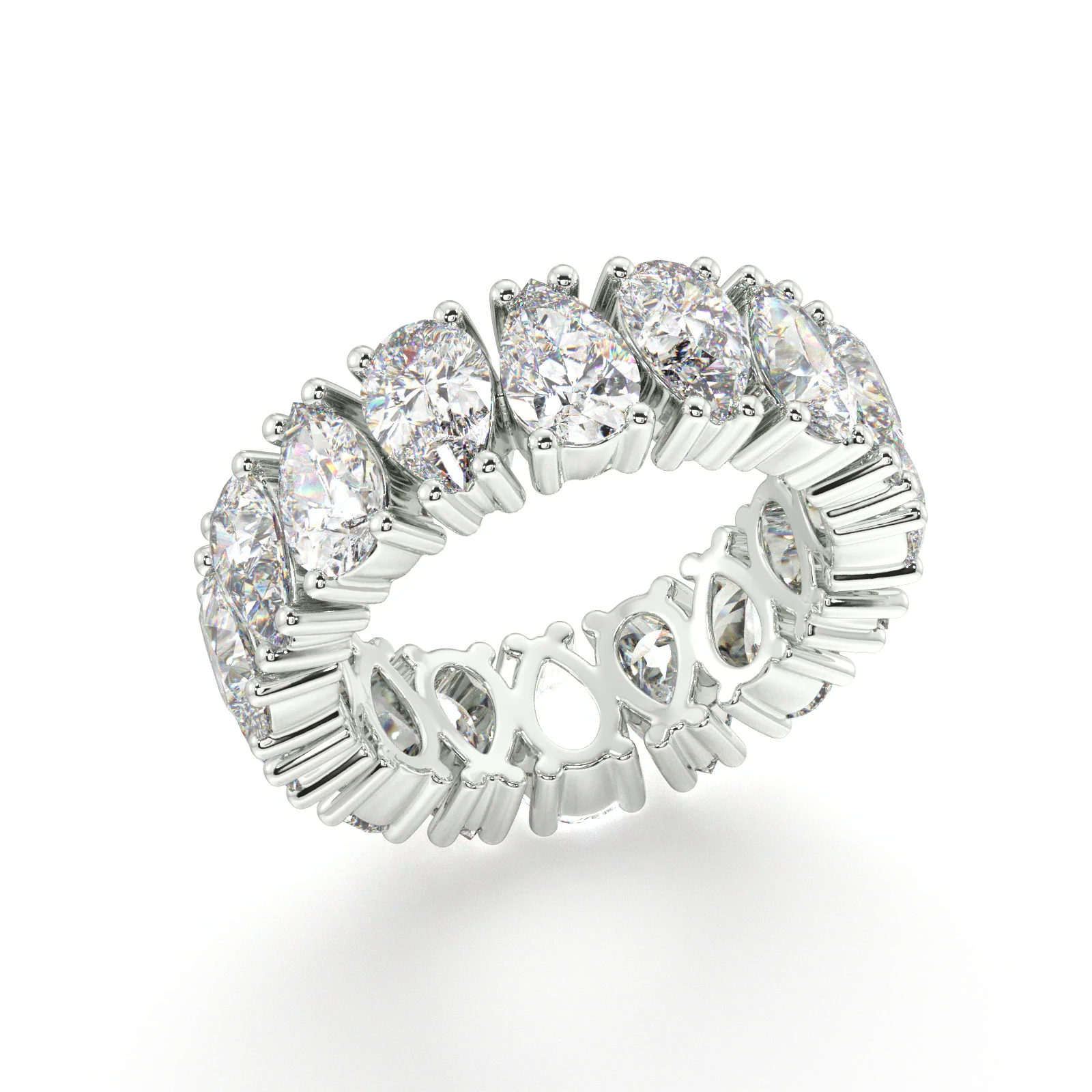 Melrose Pear Classic Eternity Bands - 8ct - Image 17