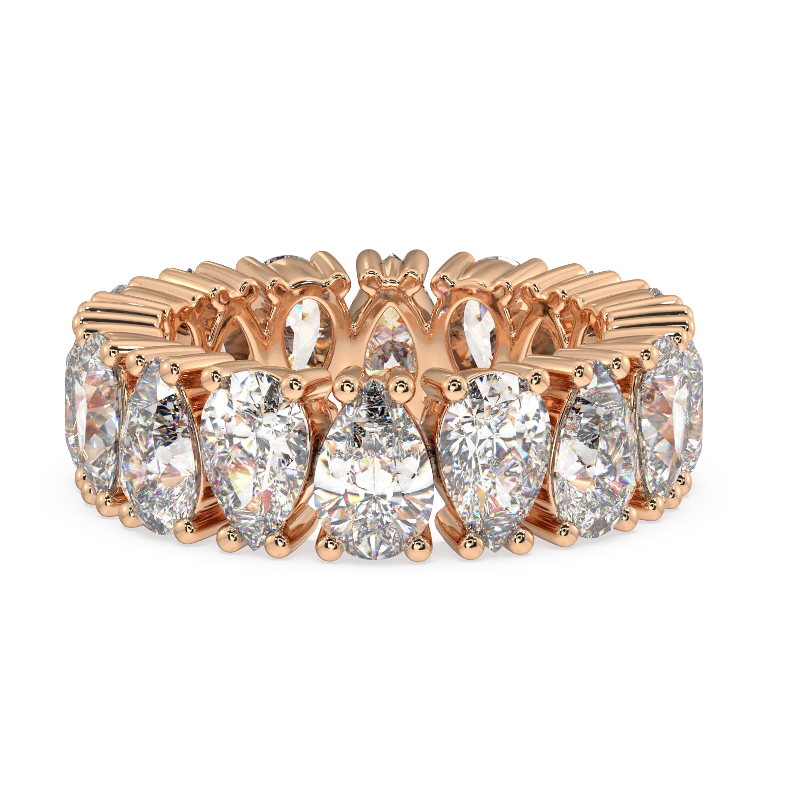 Melrose Pear Classic Eternity Bands - 8ct - Image 6