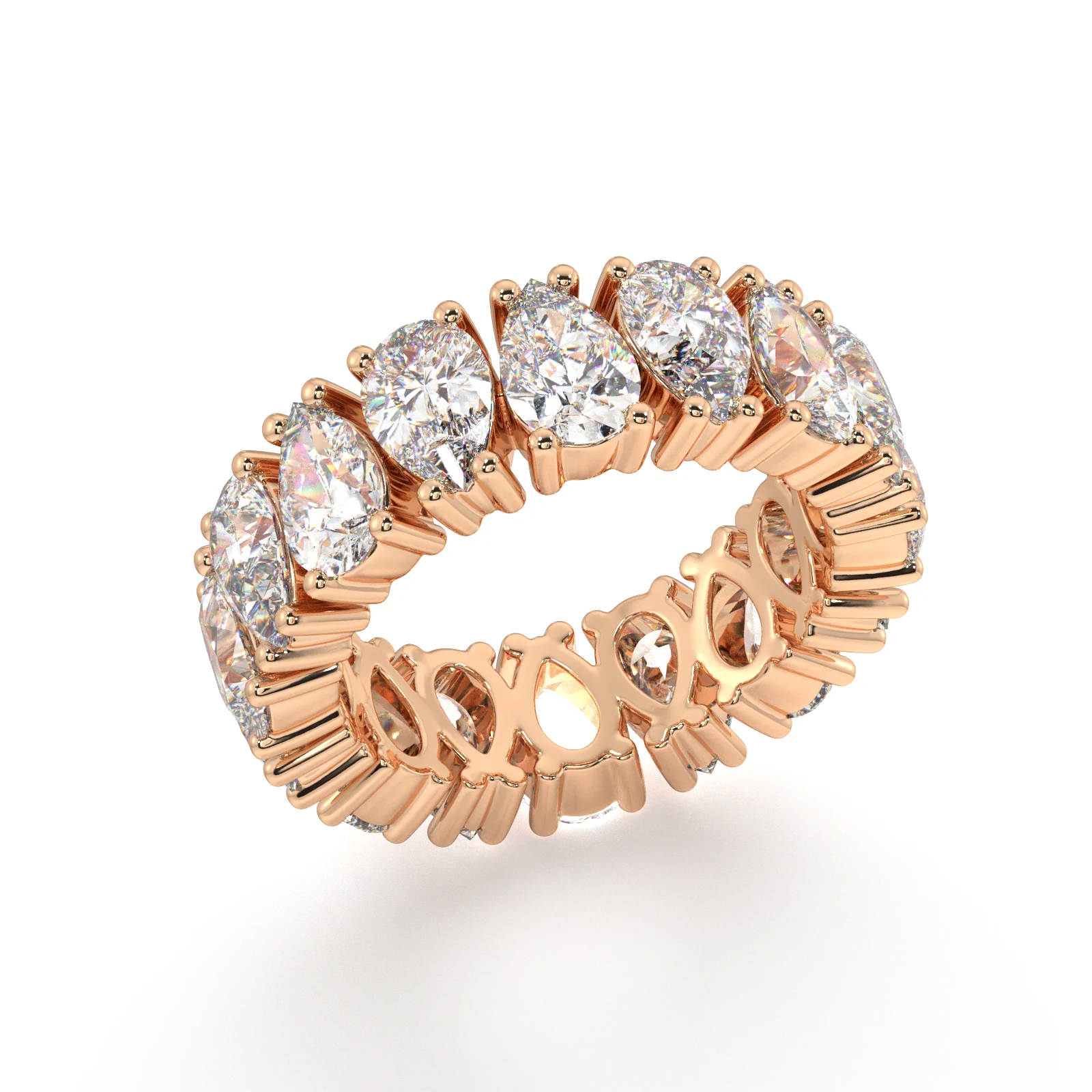Melrose Pear Classic Eternity Bands - 8ct - Image 7