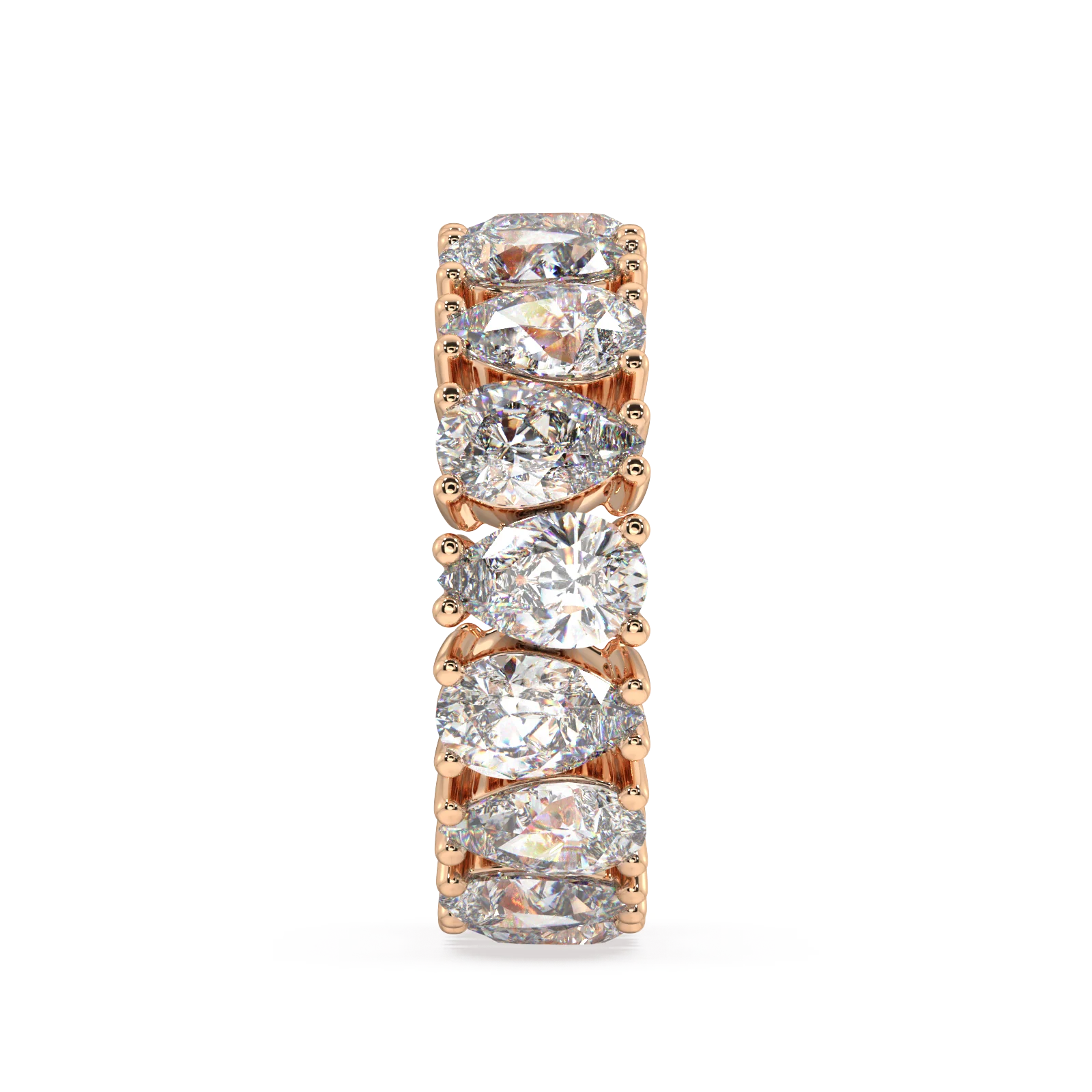 Melrose Pear Classic Eternity Bands - 8ct - Image 9