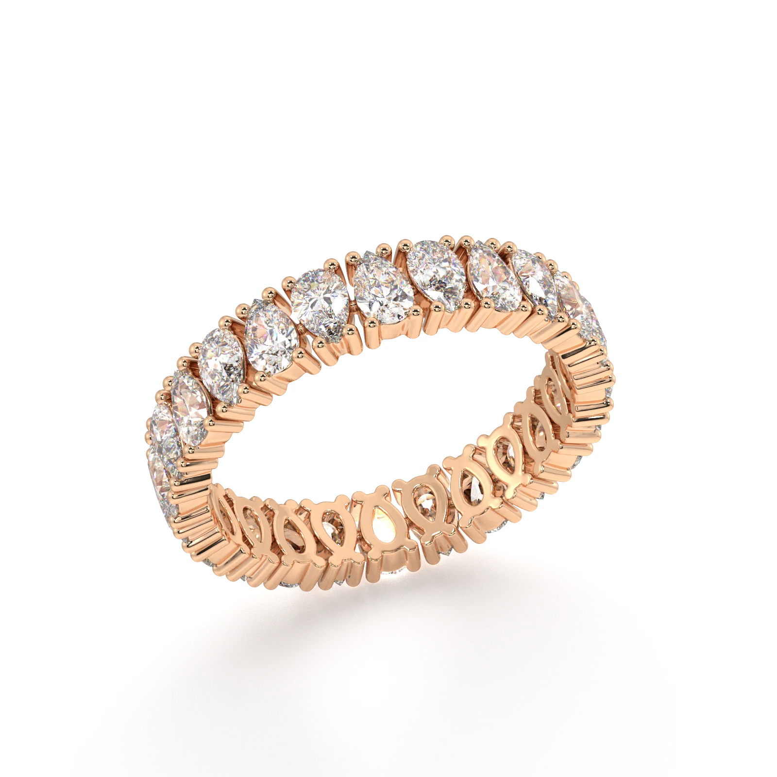 Petite Melrose Pear Classic Eternity Bands - 3ct - Image 3
