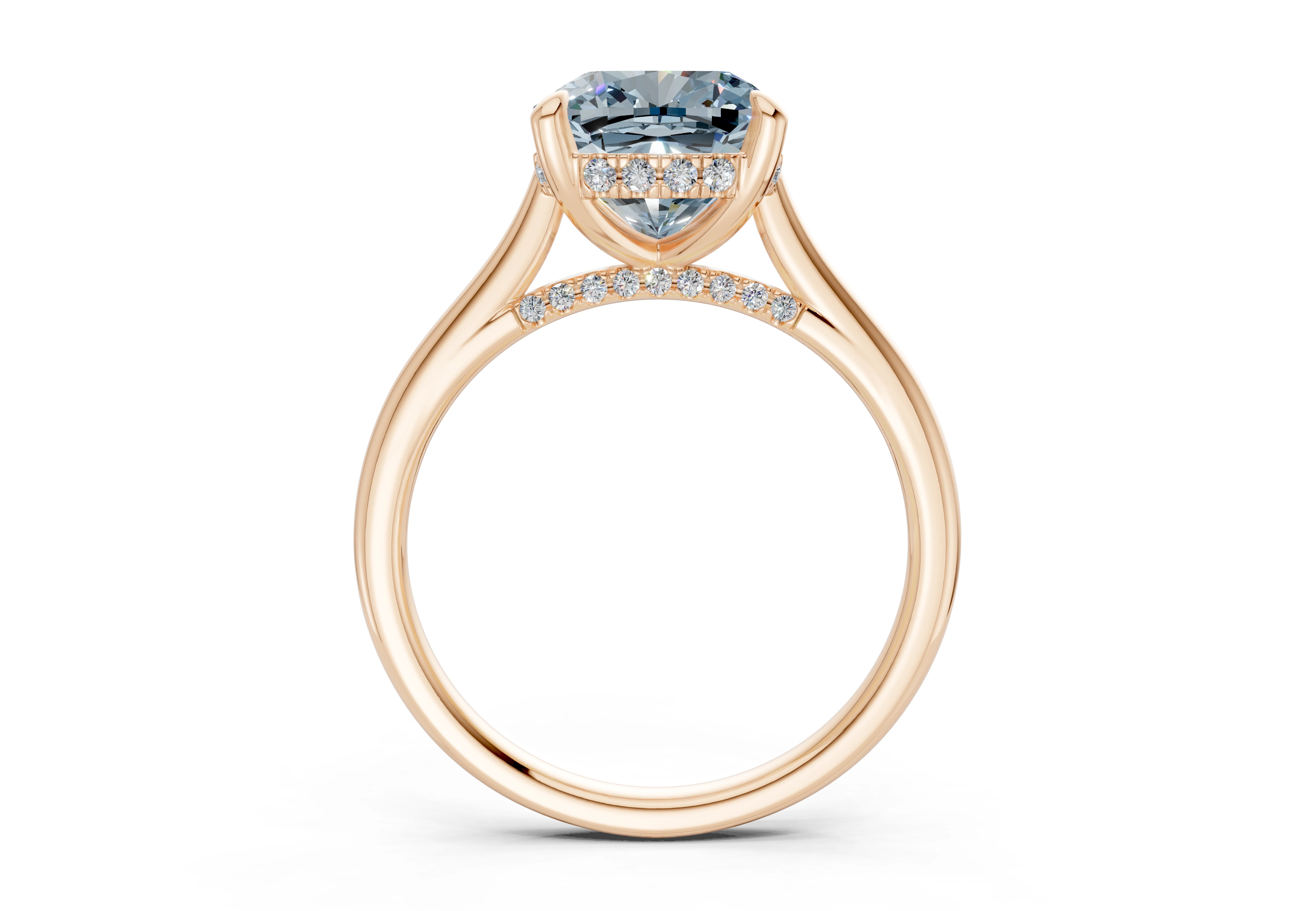 Piper Blue Diamond Solitaire Cushion Squareuare Cut 1.8mm Engagement Ring - Image 5