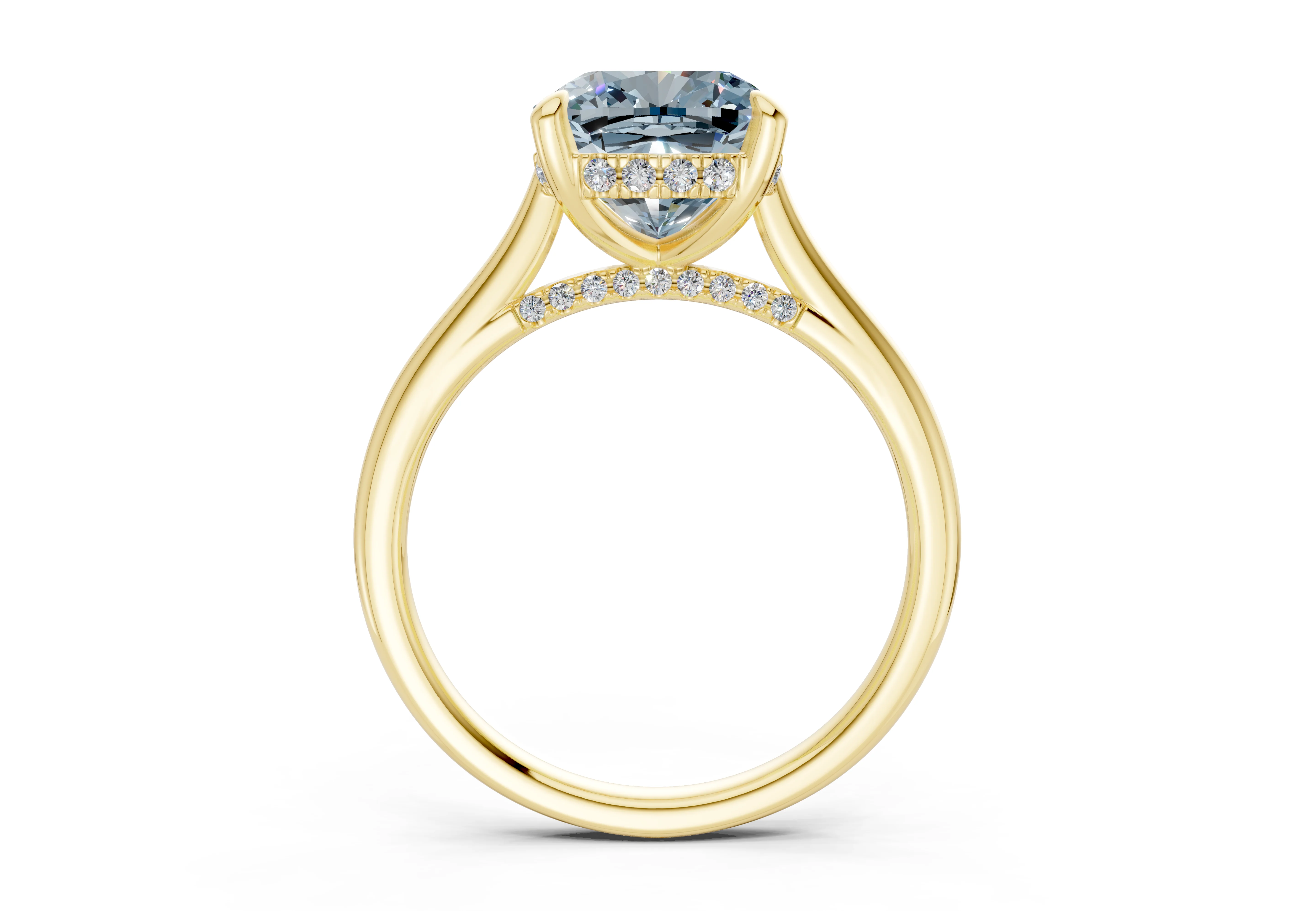 Piper Blue Diamond Solitaire Cushion Squareuare Cut 2mm Engagement Ring - Image 2