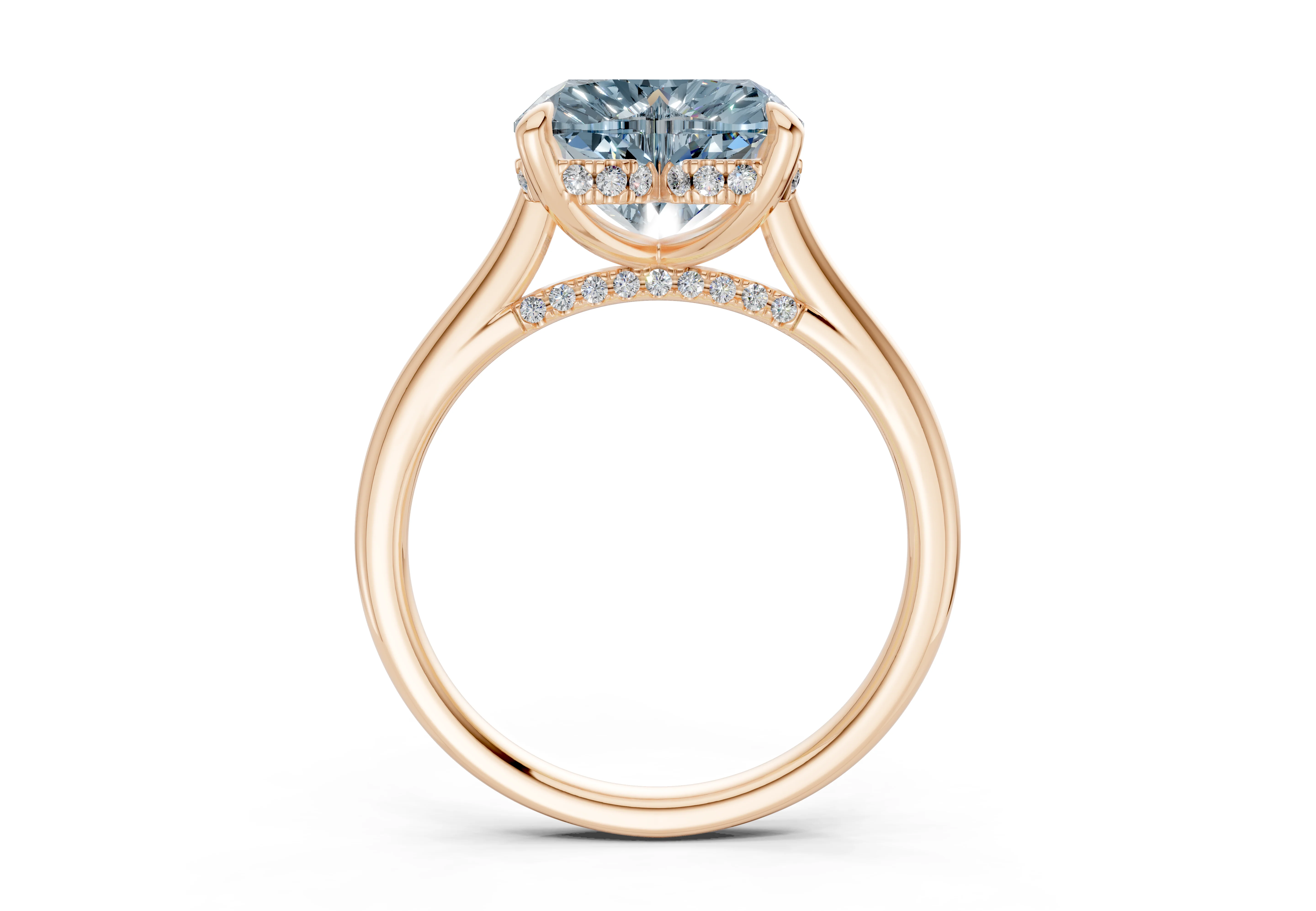Piper Blue Diamond Solitaire Heart Cut 1.8mm Engagement Ring - Image 5