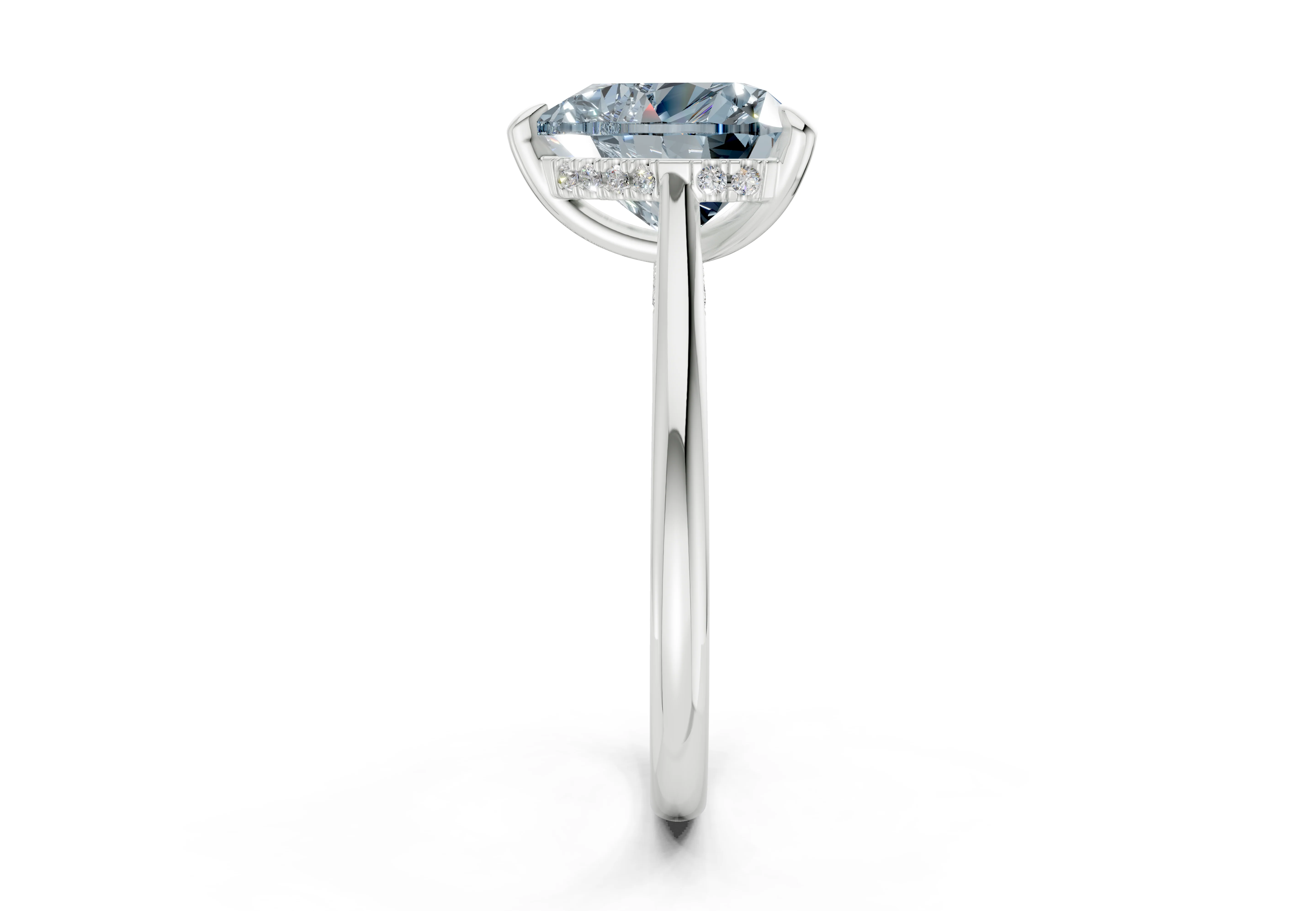 Piper Blue Diamond Solitaire Heart Cut 1.8mm Engagement Ring - Image 9