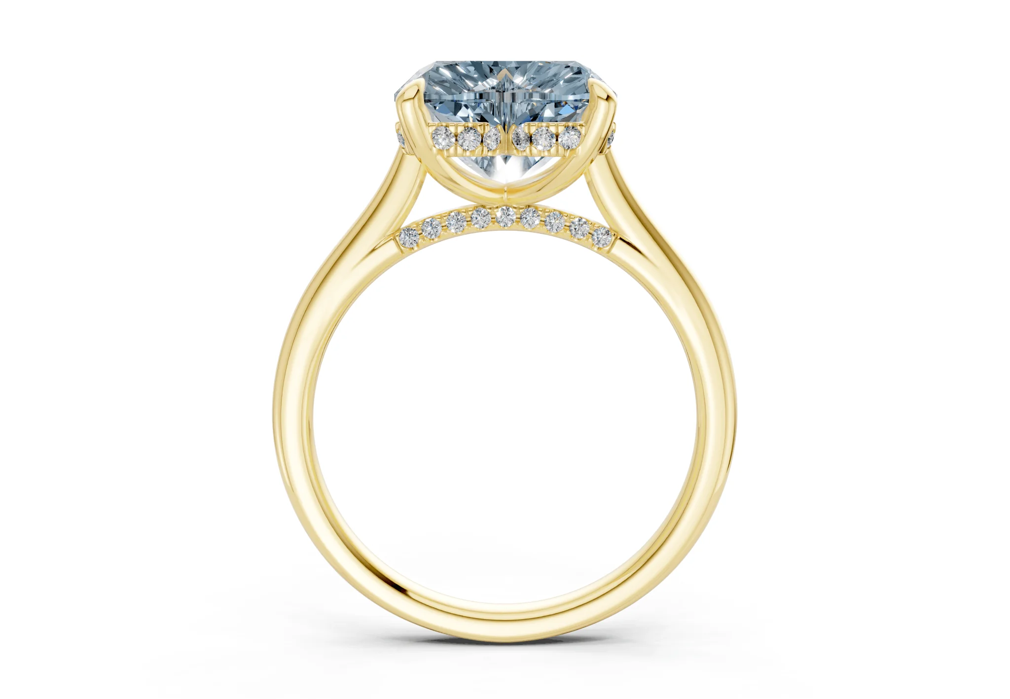 Piper Blue Diamond Solitaire Heart Cut 2.3mm Engagement Ring - Image 2