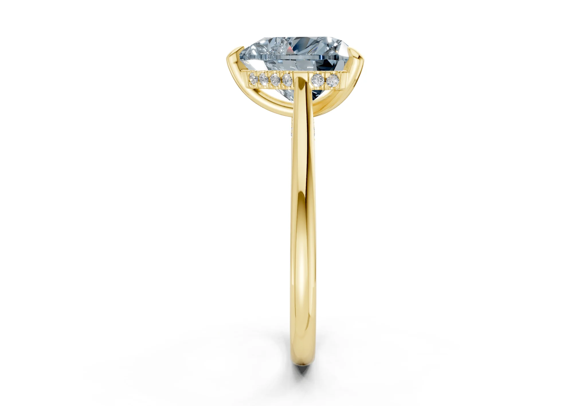 Piper Blue Diamond Solitaire Heart Cut 2.3mm Engagement Ring - Image 3