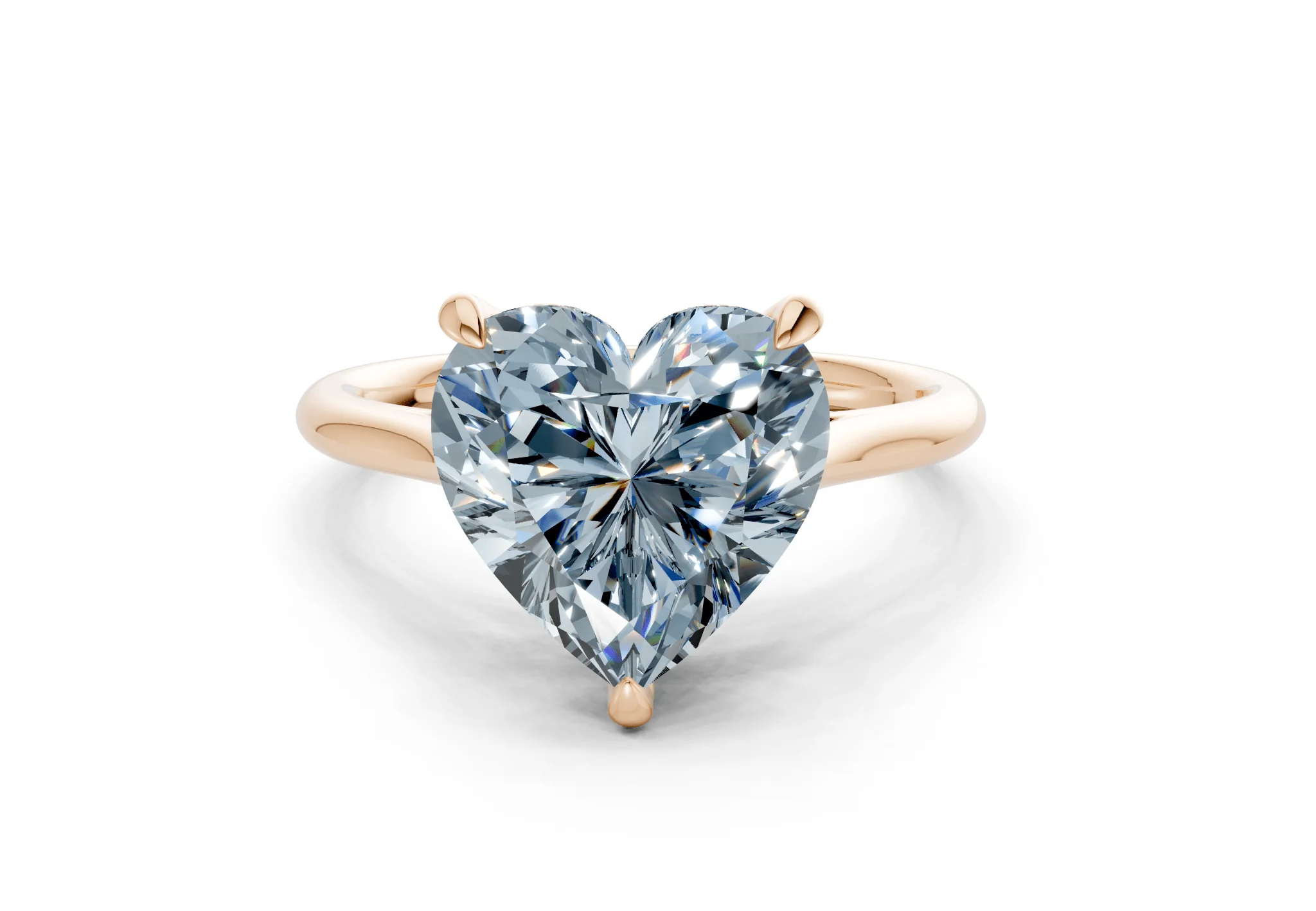 Piper Blue Diamond Solitaire Heart Cut 2.3mm Engagement Ring - Image 4
