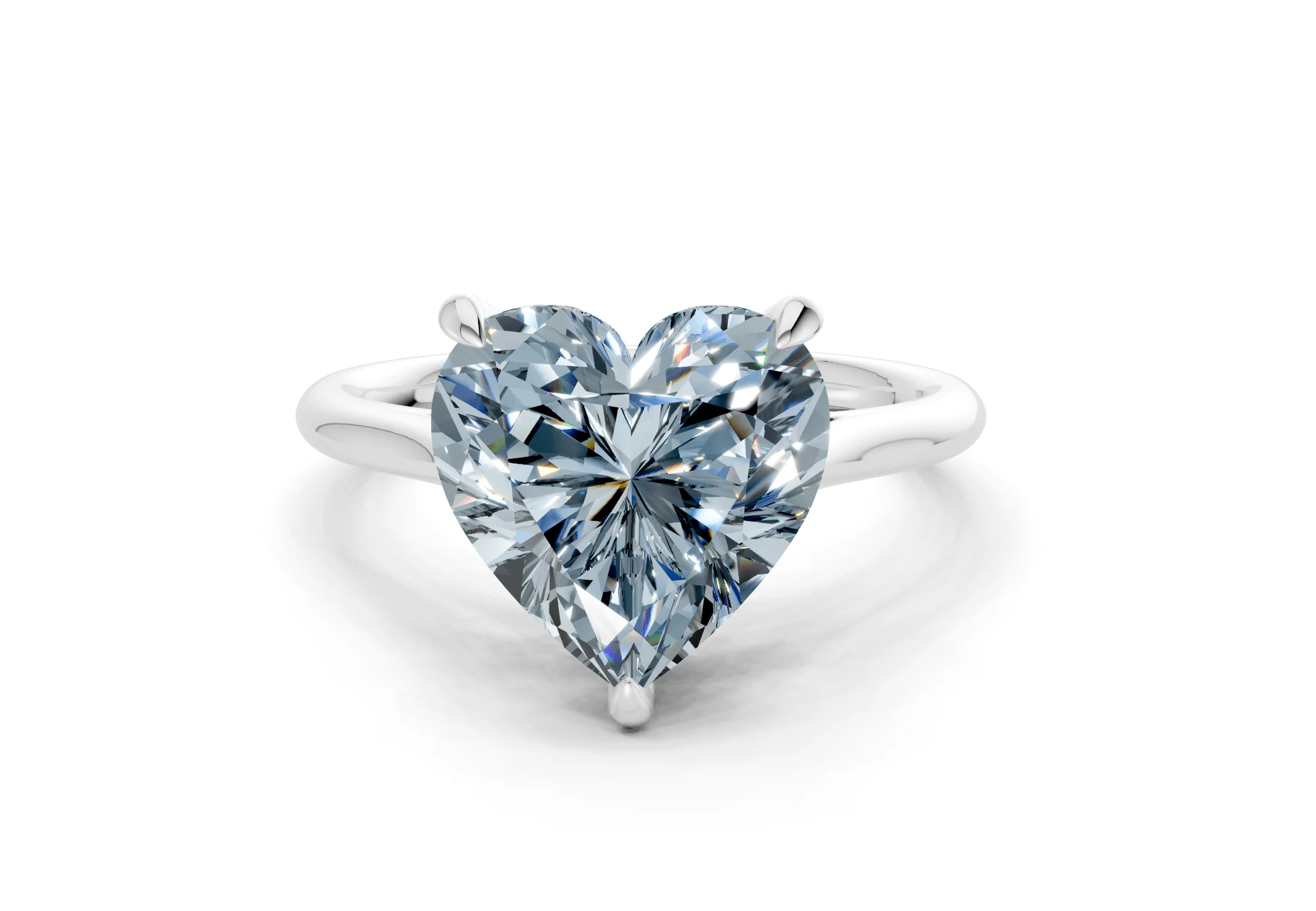 Piper Blue Diamond Solitaire Heart Cut 2.3mm Engagement Ring - Image 7