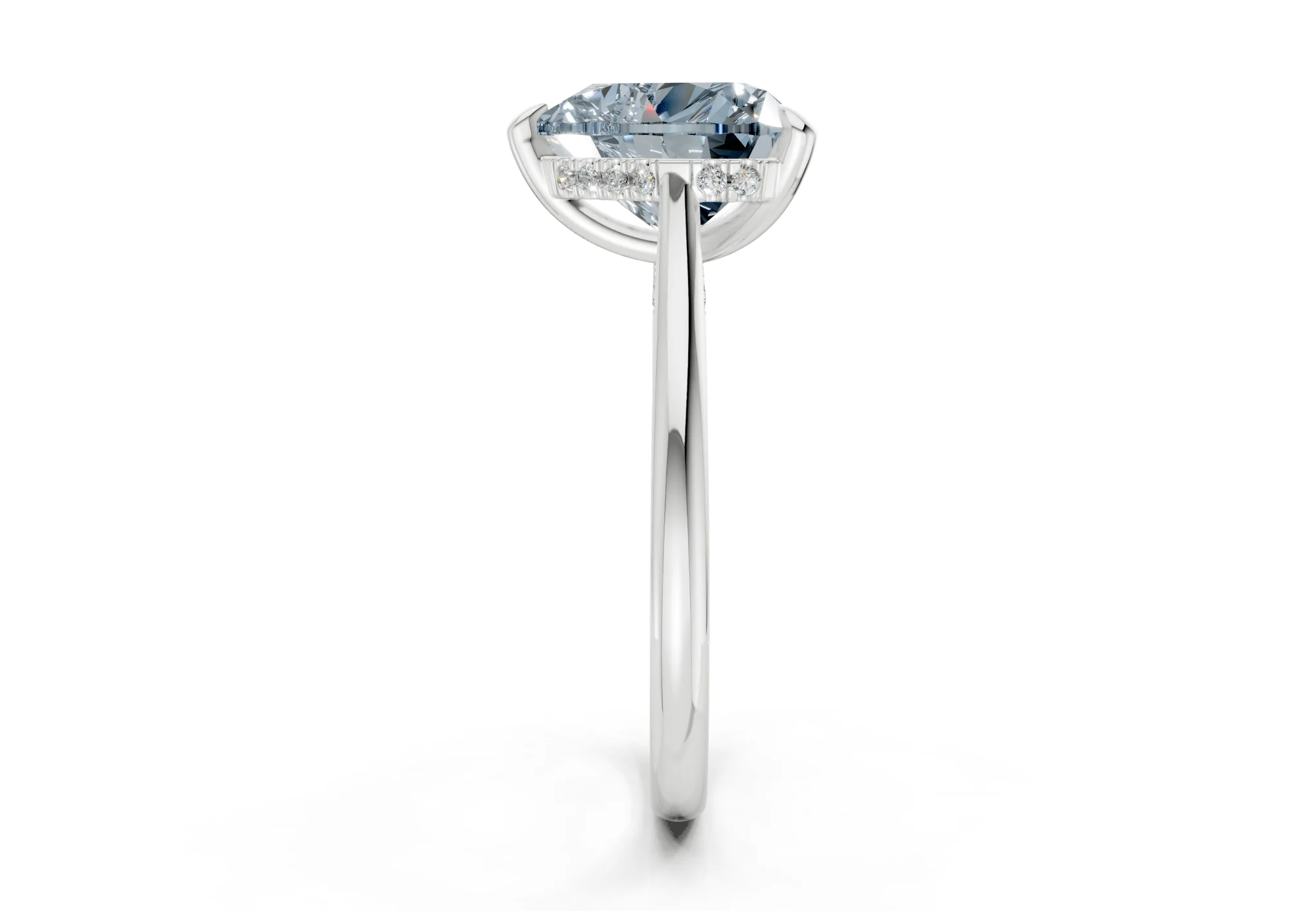 Piper Blue Diamond Solitaire Heart Cut 2.3mm Engagement Ring - Image 9