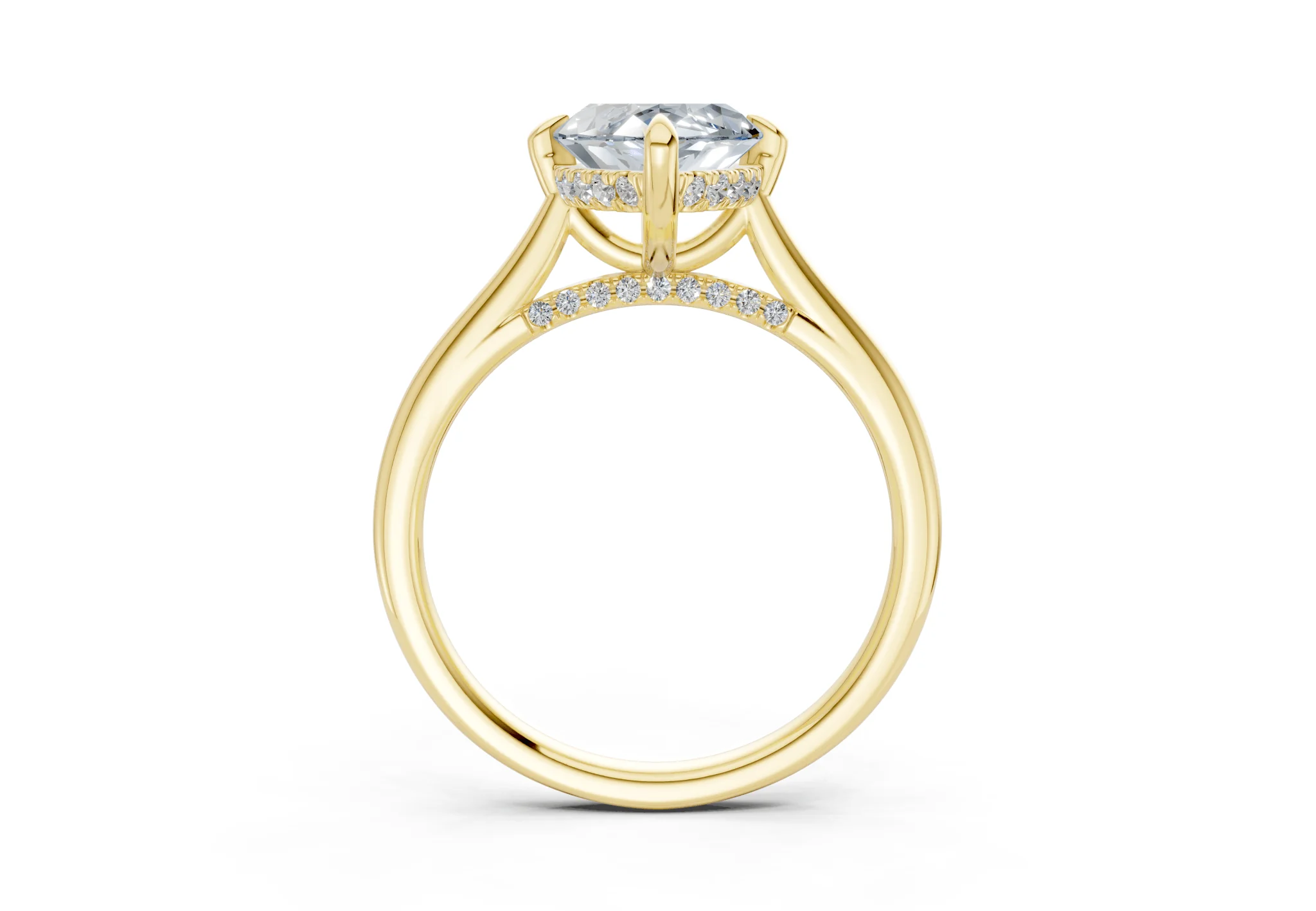 Piper Blue Diamond Solitaire Marquise Cut 2.2mm Engagement Ring - Image 2