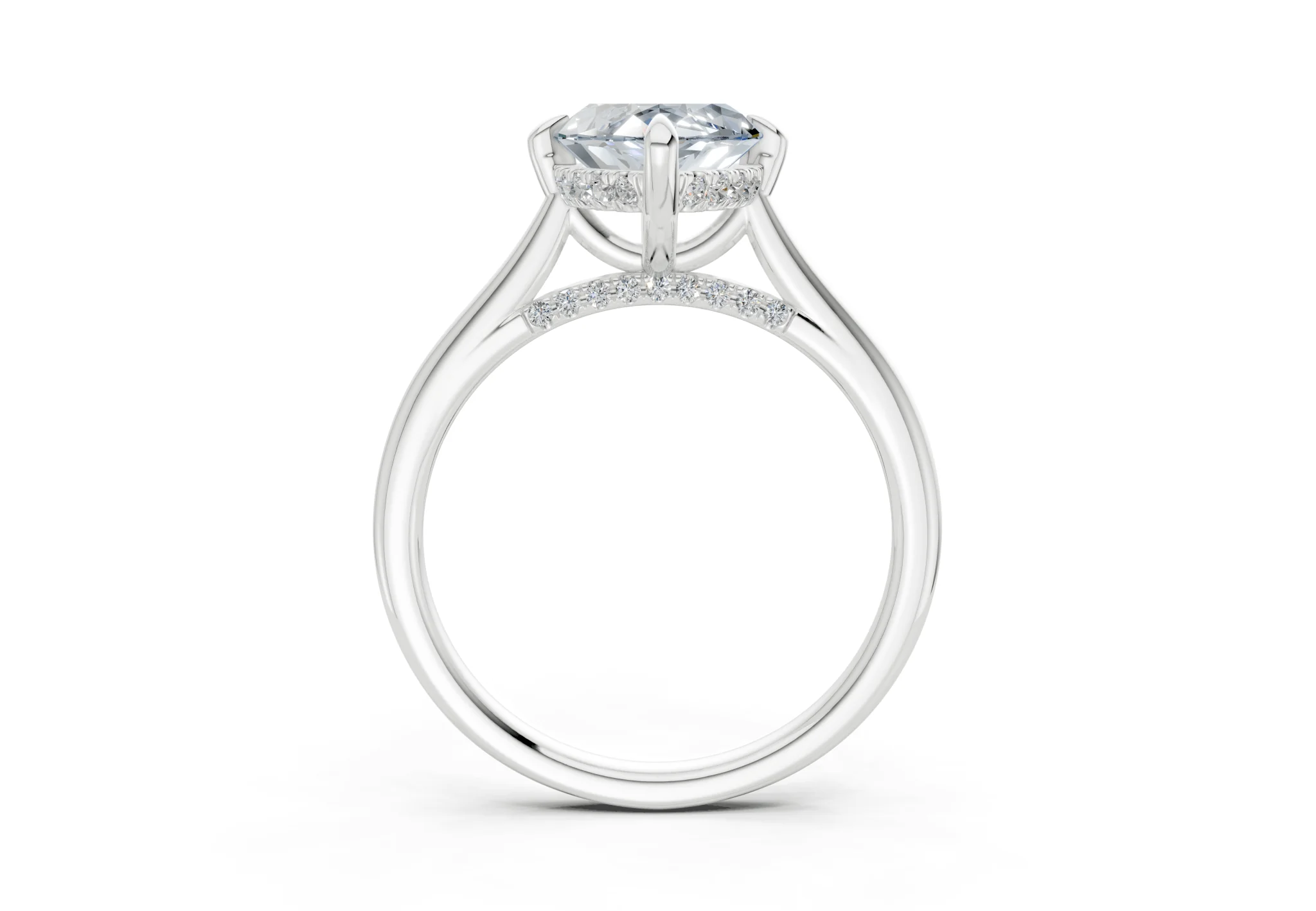 Piper Blue Diamond Solitaire Marquise Cut 2mm Engagement Ring - Image 8