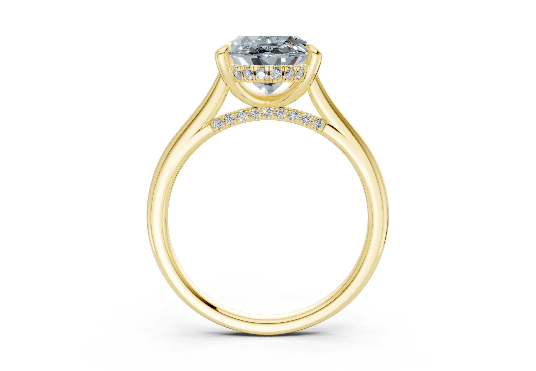 Piper Blue Diamond Solitaire Oval Cut 1.8mm Engagement Ring - Image 2