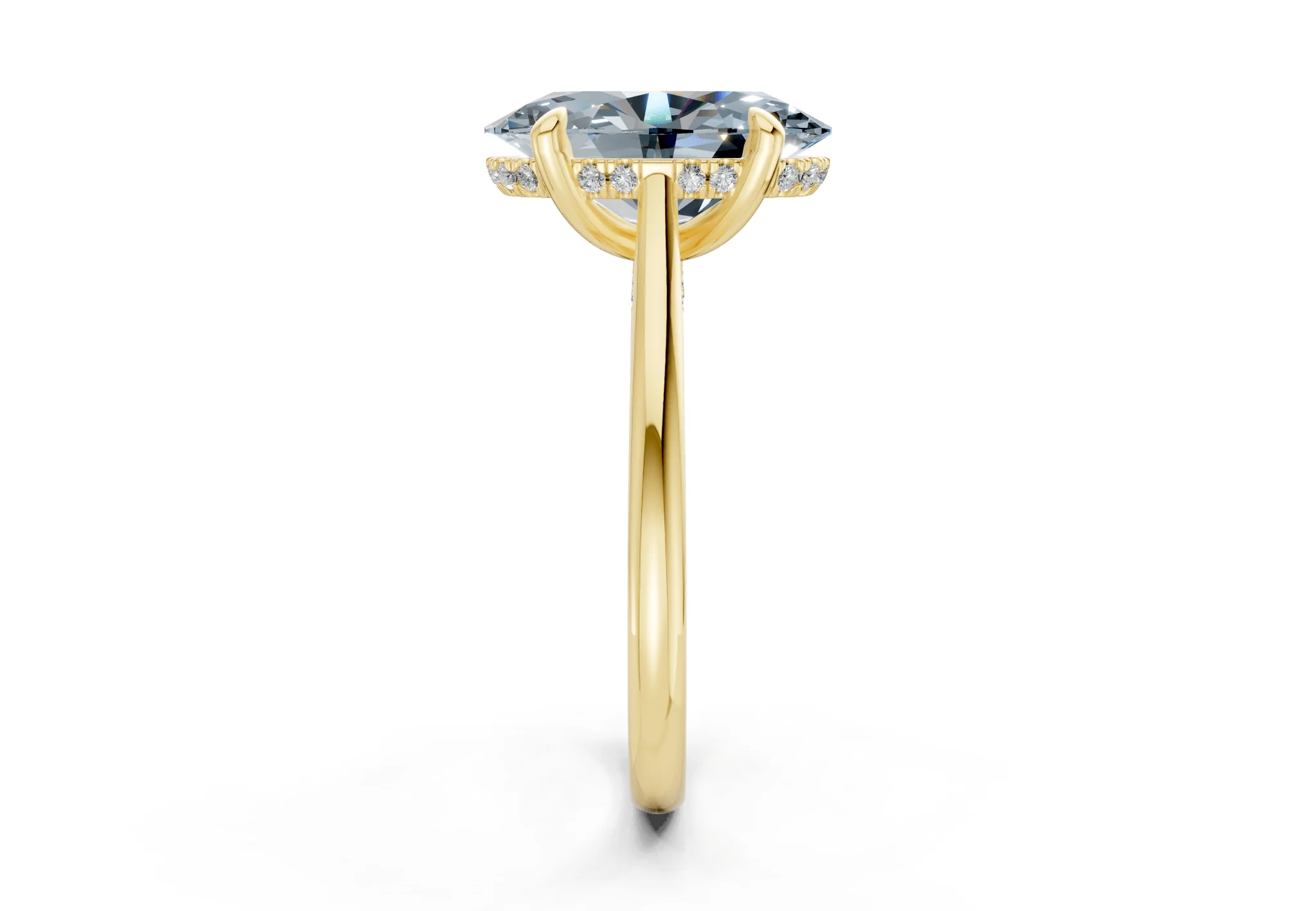 Piper Blue Diamond Solitaire Oval Cut 1.8mm Engagement Ring - Image 3