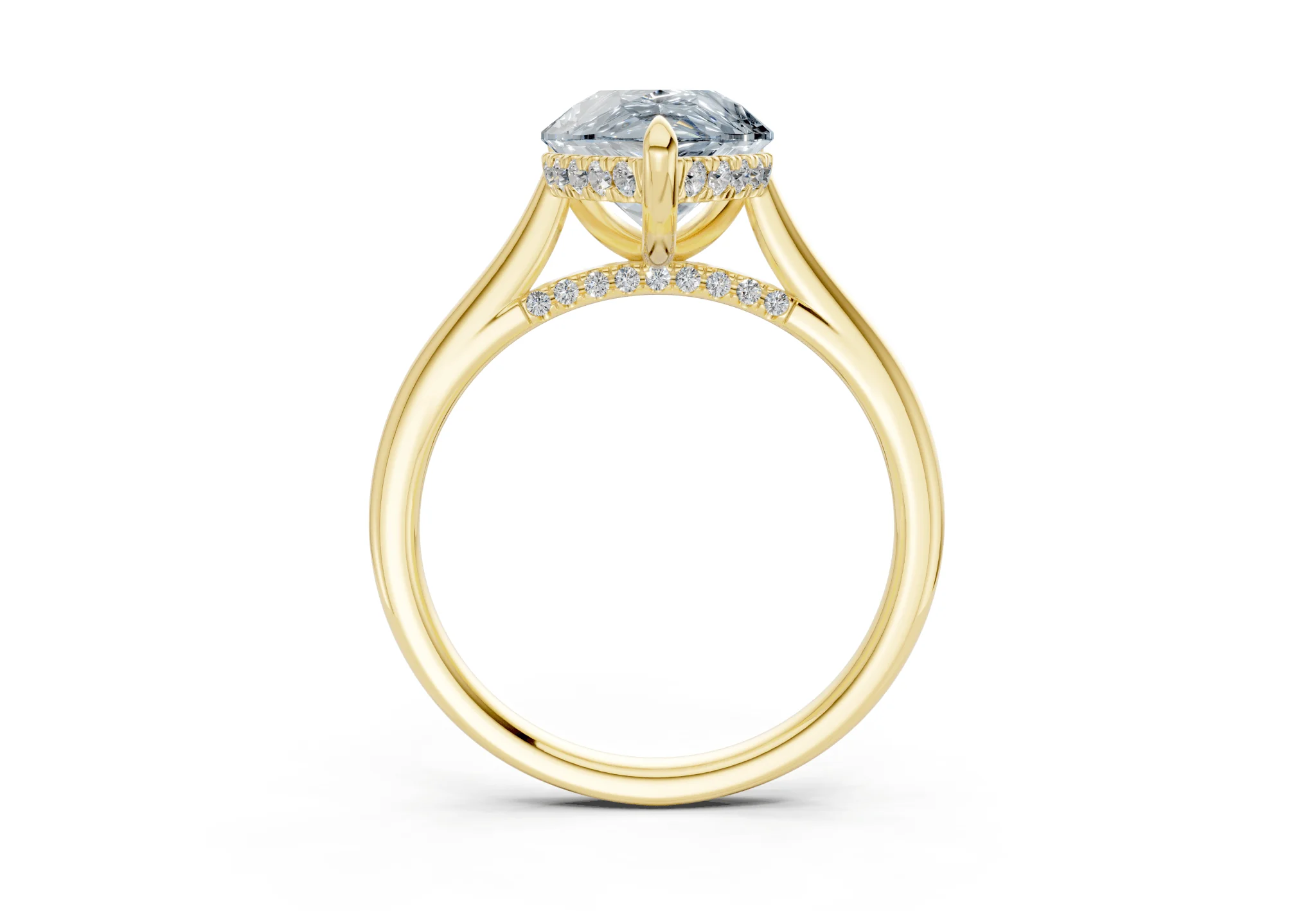 Piper Blue Diamond Solitaire Pear Cut 1.8mm Engagement Ring - Image 2