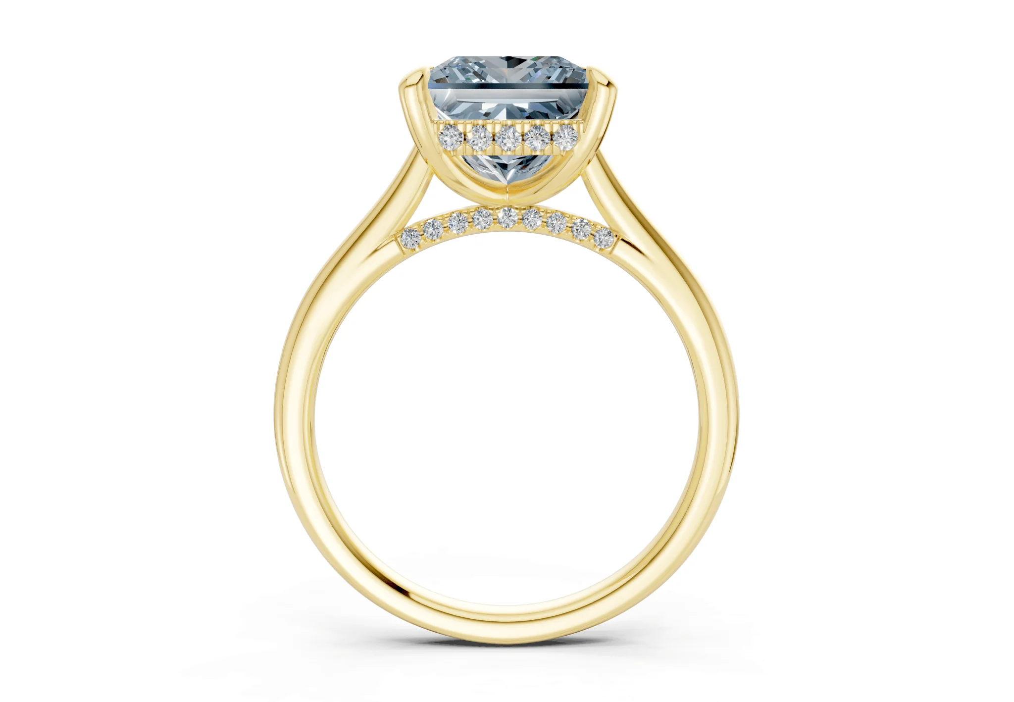 Piper Blue Diamond Solitaire Princess Cut 1.8mm Engagement Ring - Image 2