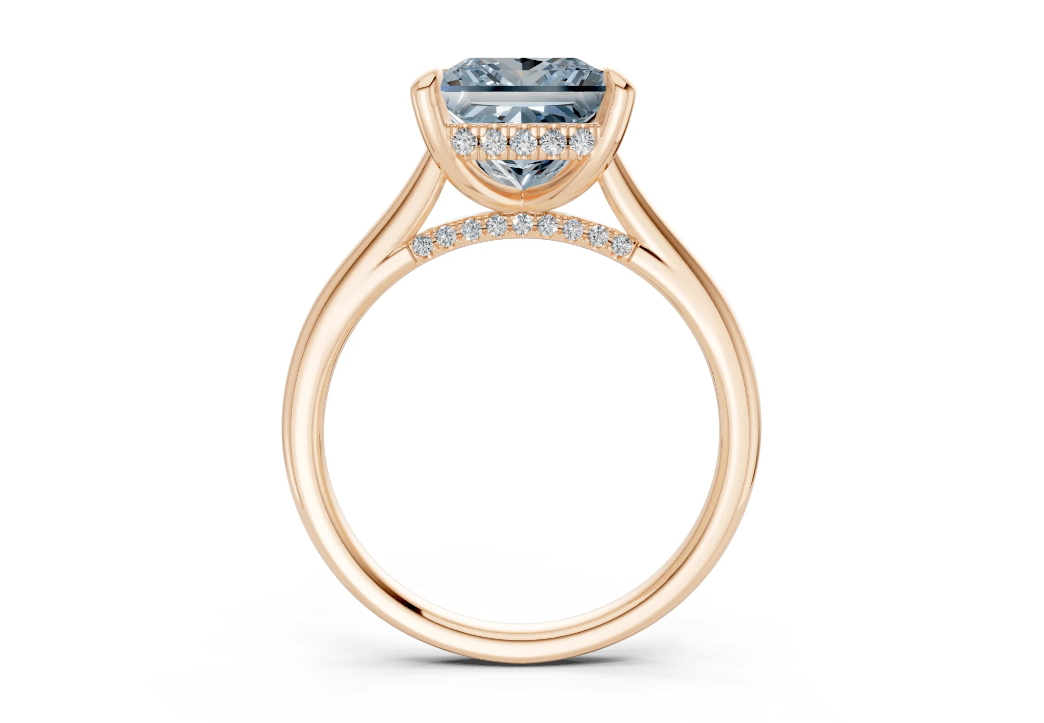 Piper Blue Diamond Solitaire Princess Cut 1.8mm Engagement Ring - Image 5
