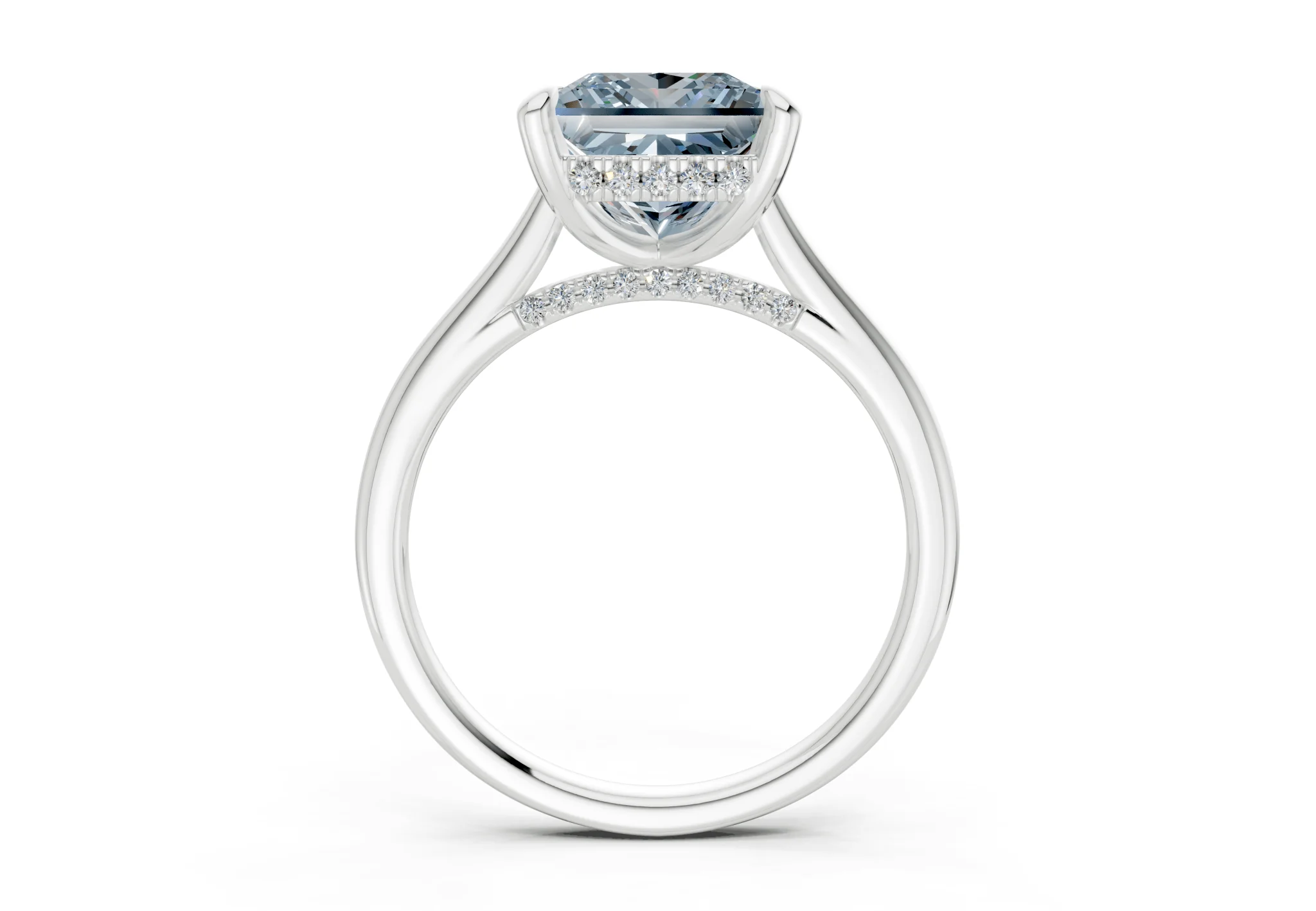 Piper Blue Diamond Solitaire Princess Cut 1.8mm Engagement Ring - Image 8