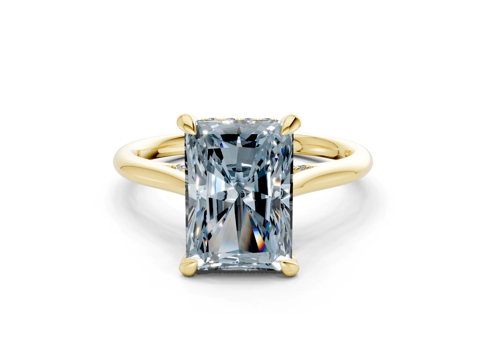 Piper Blue Diamond Solitaire Radiant Cut 2.2mm Engagement Ring