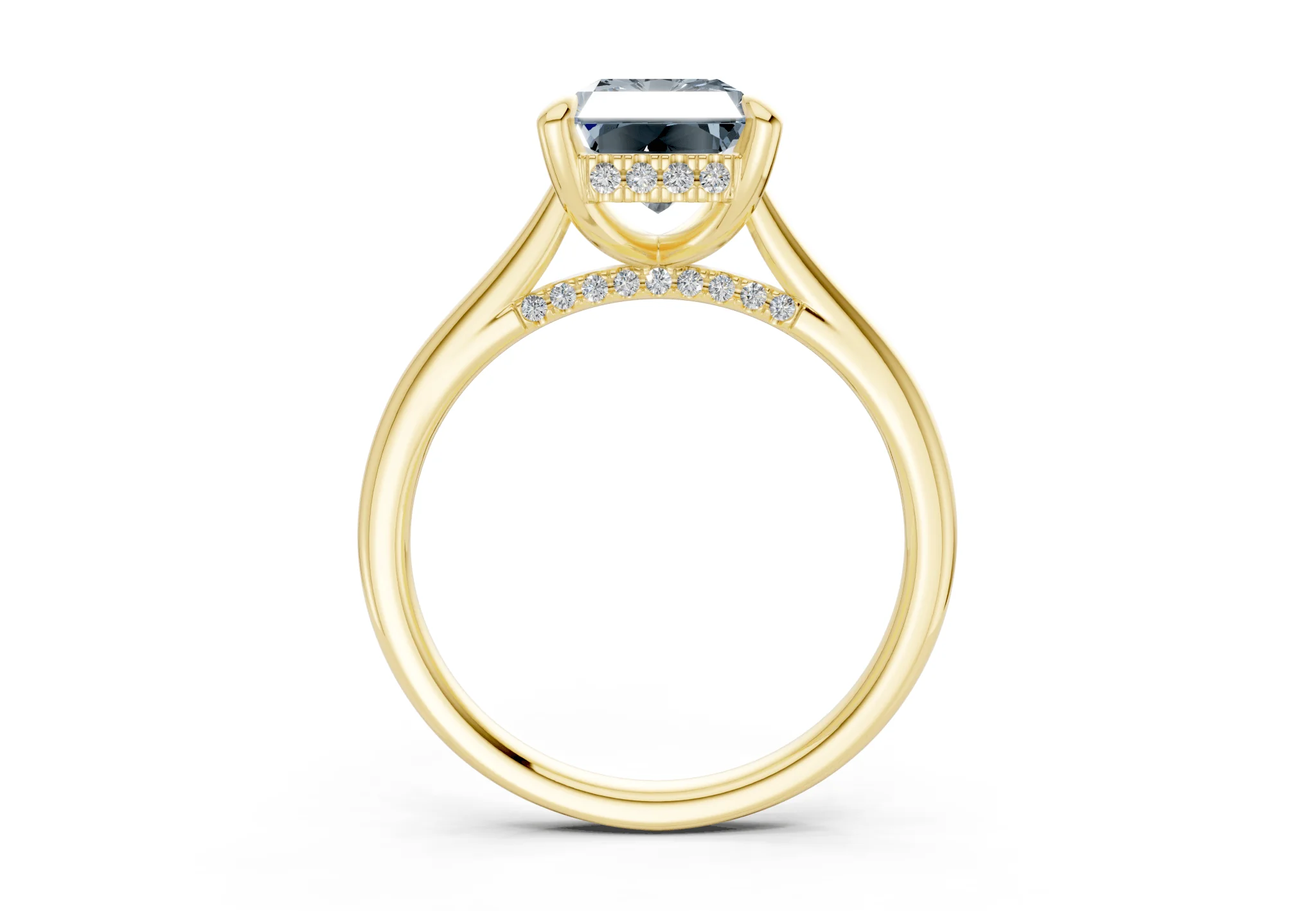 Piper Blue Diamond Solitaire Radiant Cut 2mm Engagement Ring - Image 2