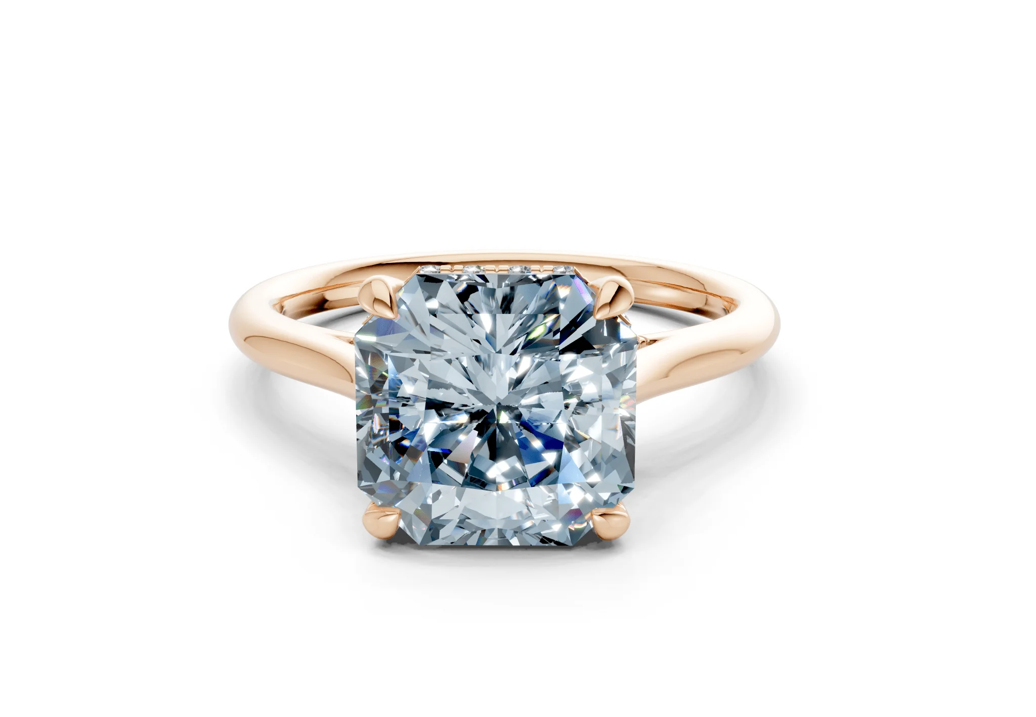 Piper Blue Diamond Solitaire Radiant Squareuare Cut 1.8mm Engagement Ring - Image 4