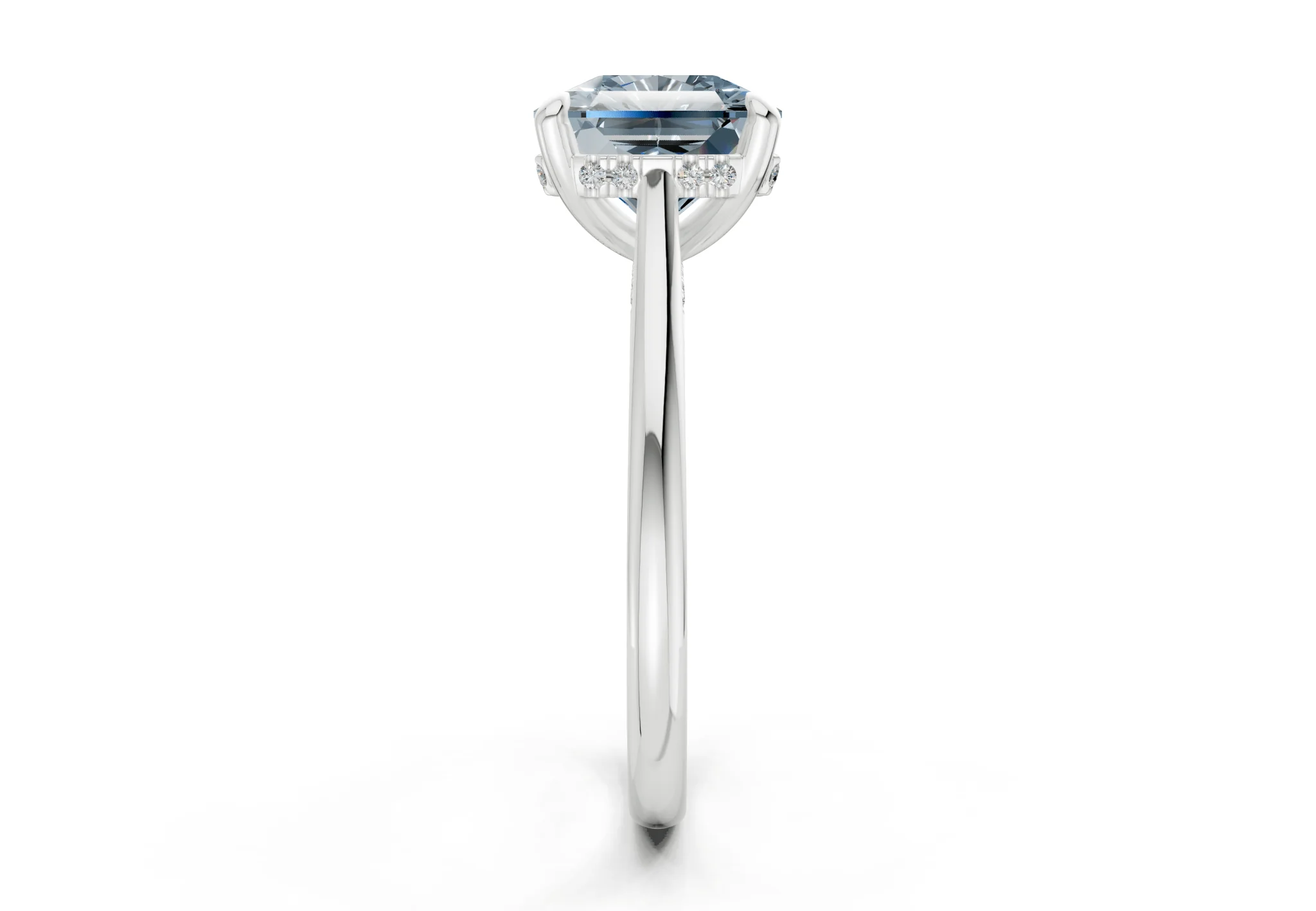Piper Blue Diamond Solitaire Radiant Squareuare Cut 1.8mm Engagement Ring - Image 9