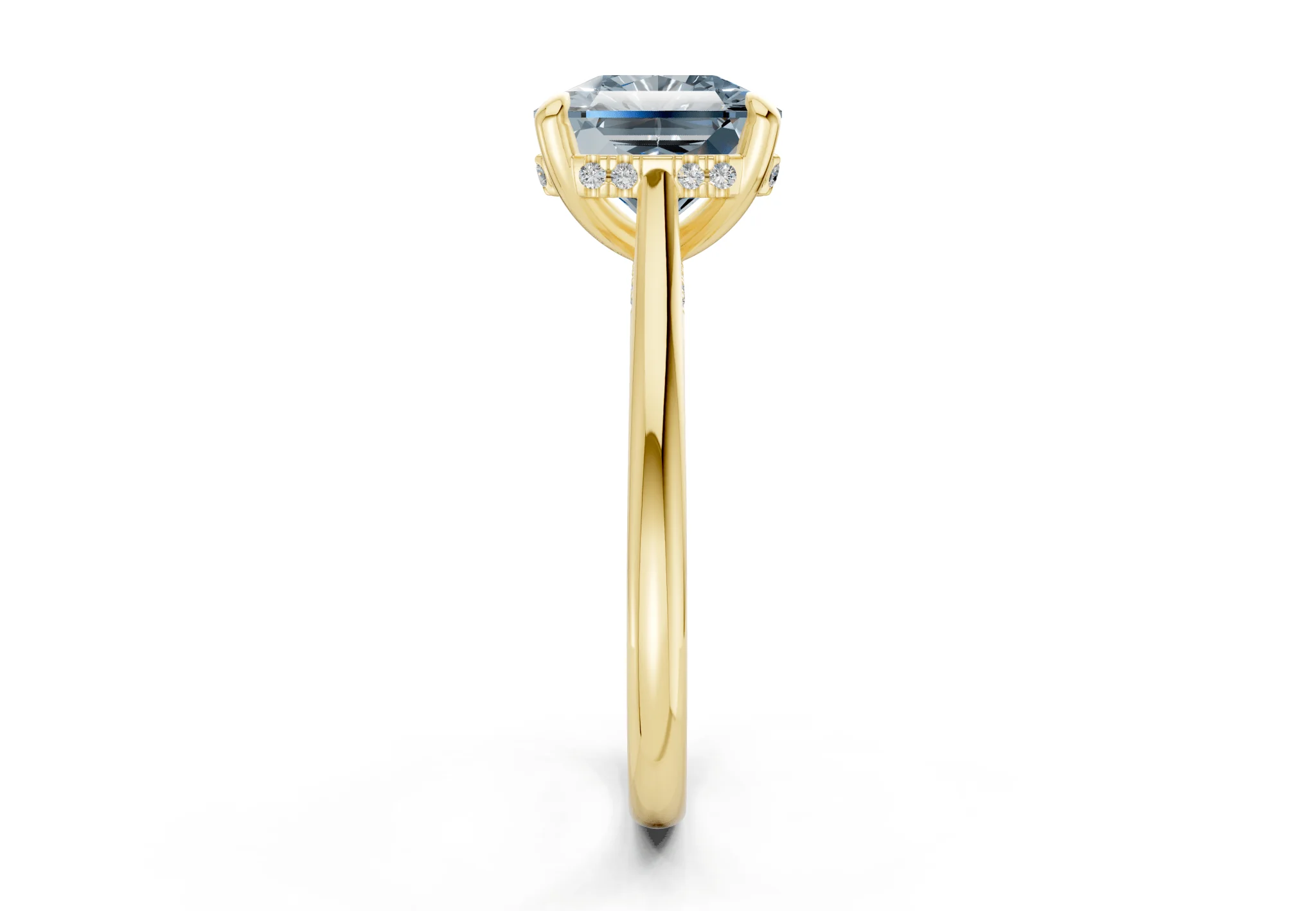 Piper Blue Diamond Solitaire Radiant Squareuare Cut 2.3mm Engagement Ring - Image 3