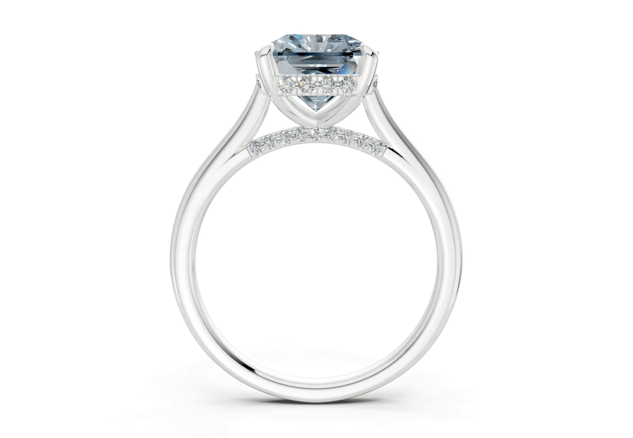 Piper Blue Diamond Solitaire Radiant Squareuare Cut 2.3mm Engagement Ring - Image 8