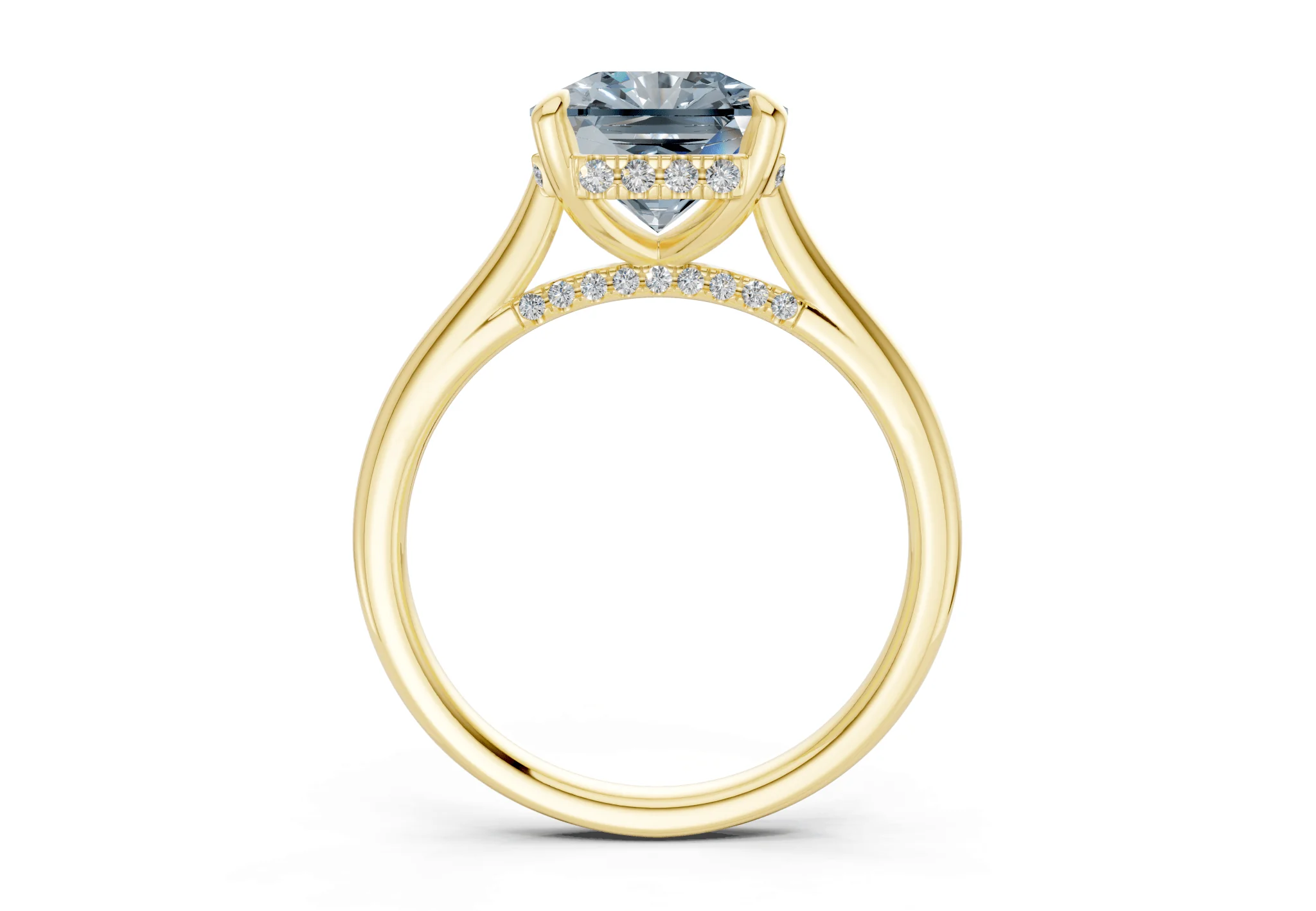 Piper Blue Diamond Solitaire Radiant Squareuare Cut 2mm Engagement Ring - Image 2