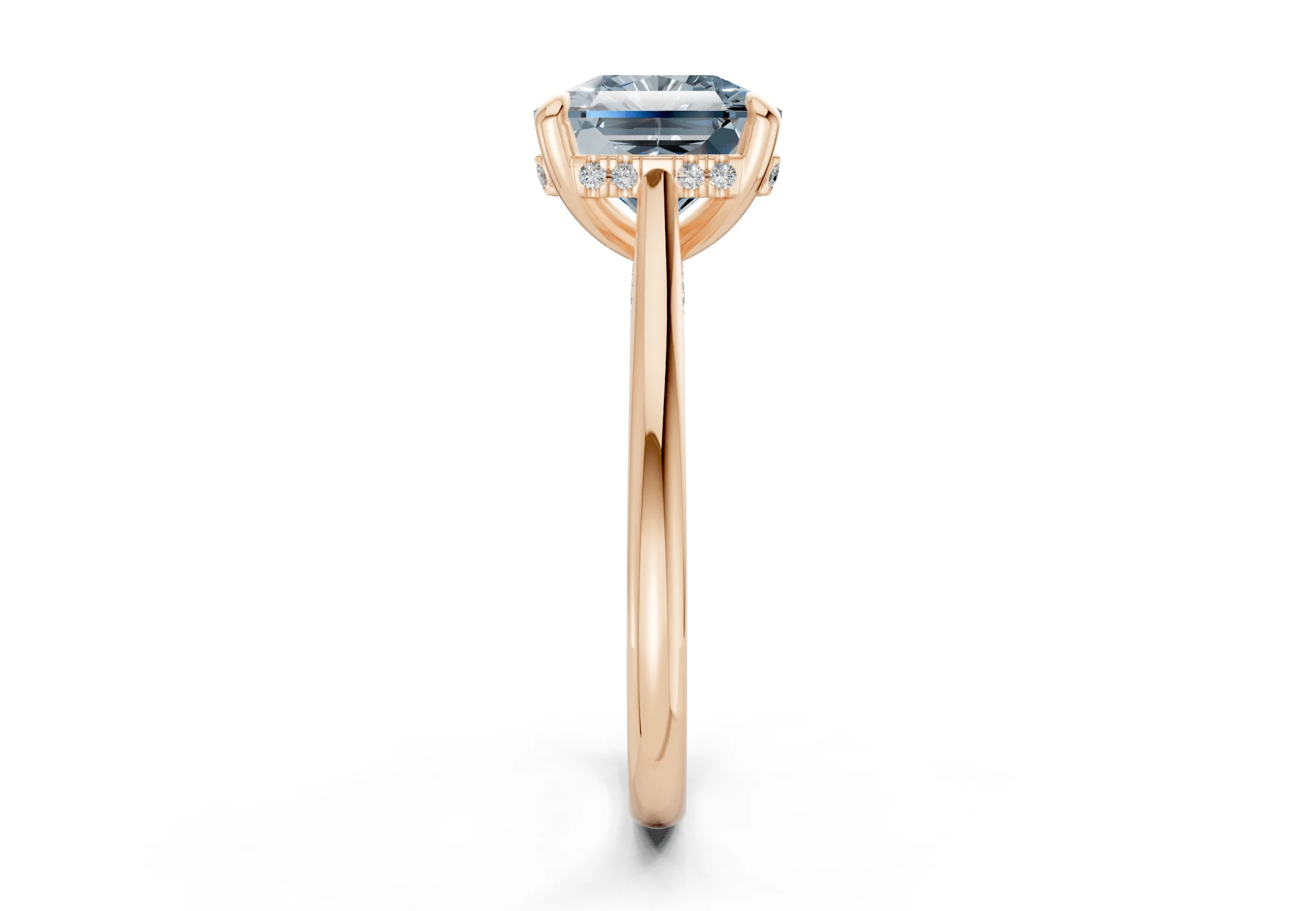 Piper Blue Diamond Solitaire Radiant Squareuare Cut 2mm Engagement Ring - Image 6
