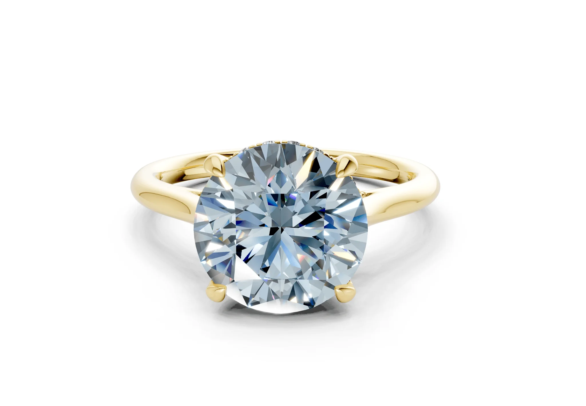 Piper Blue Diamond Solitaire Round Cut 1.8mm Engagement Ring