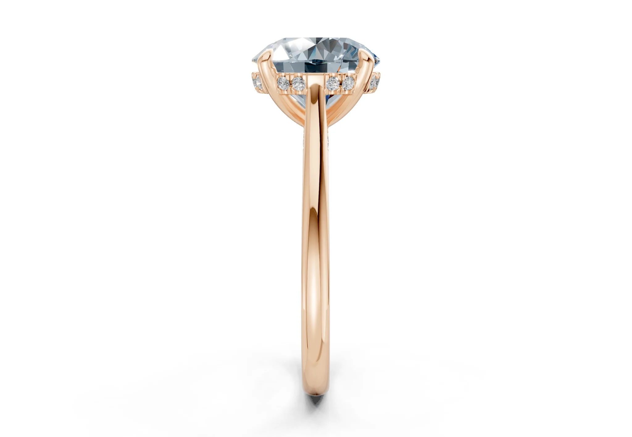Piper Blue Diamond Solitaire Round Cut 2.3mm Engagement Ring - Image 6
