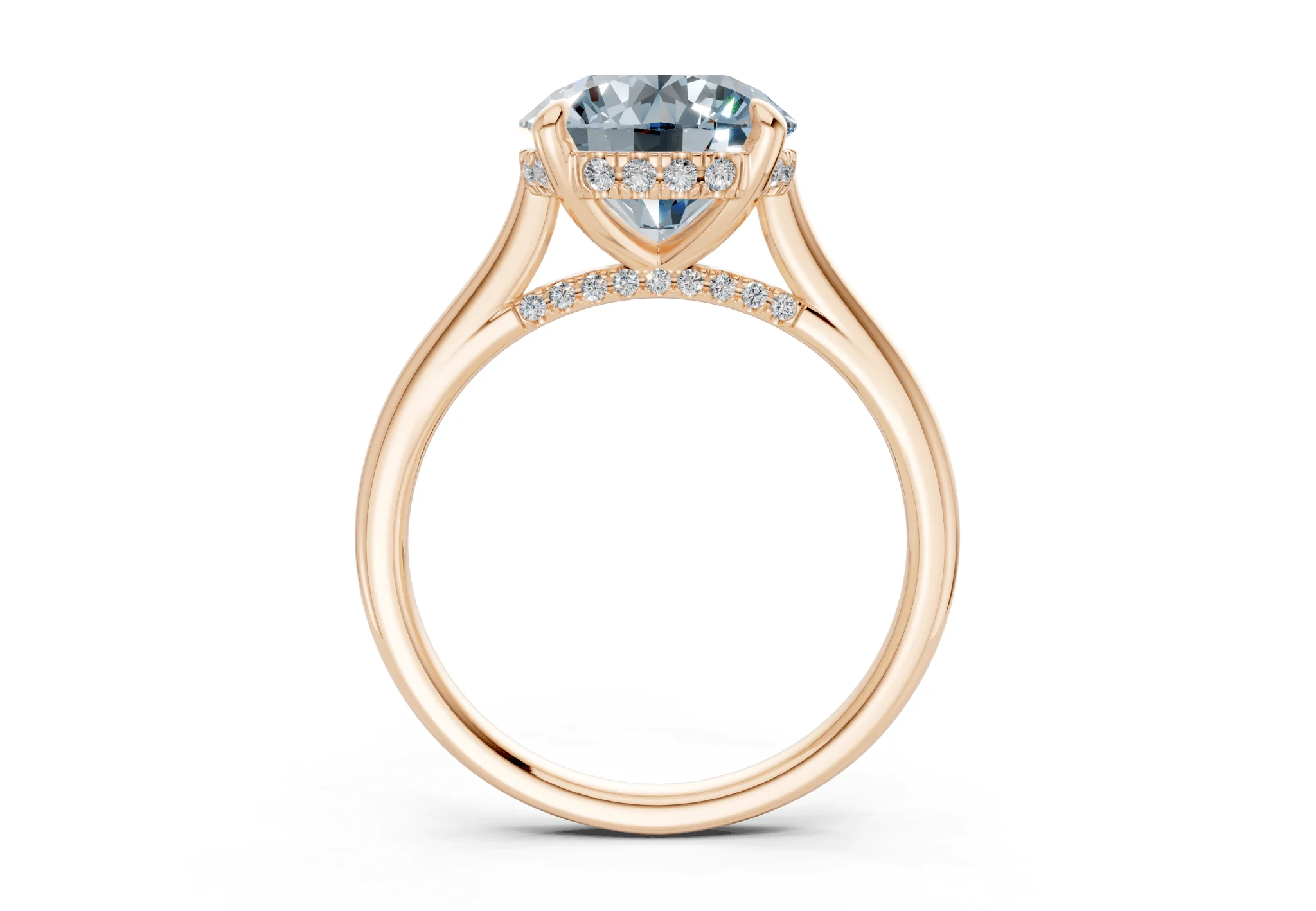 Piper Blue Diamond Solitaire Round Cut 2mm Engagement Ring - Image 5