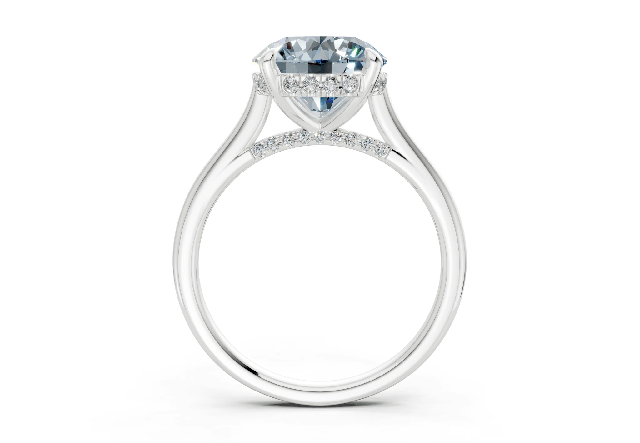 Piper Blue Diamond Solitaire Round Cut 2mm Engagement Ring - Image 8