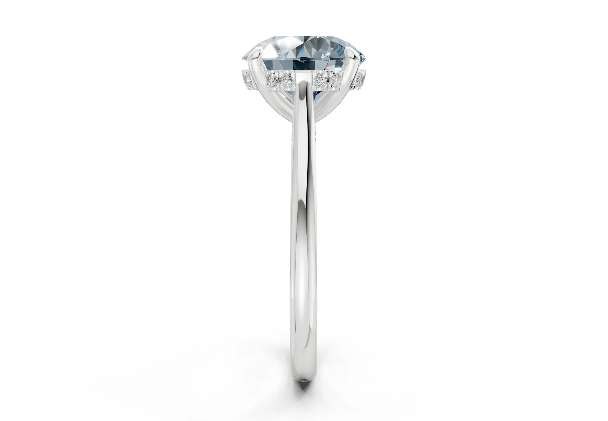 Piper Blue Diamond Solitaire Round Cut 2mm Engagement Ring - Image 9