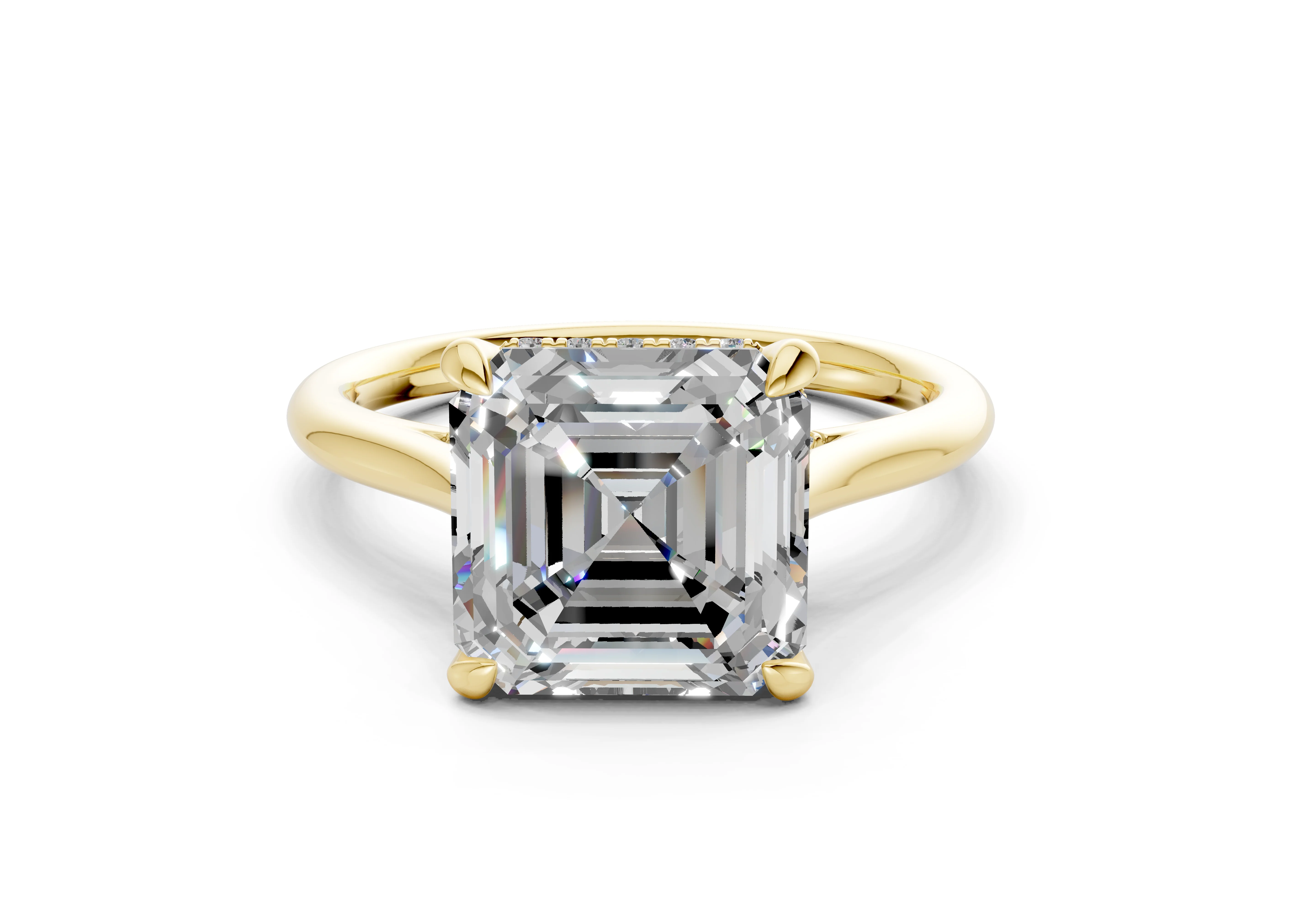 Piper Diamond Solitaire Asscher Cut 1.8mm Engagement Ring
