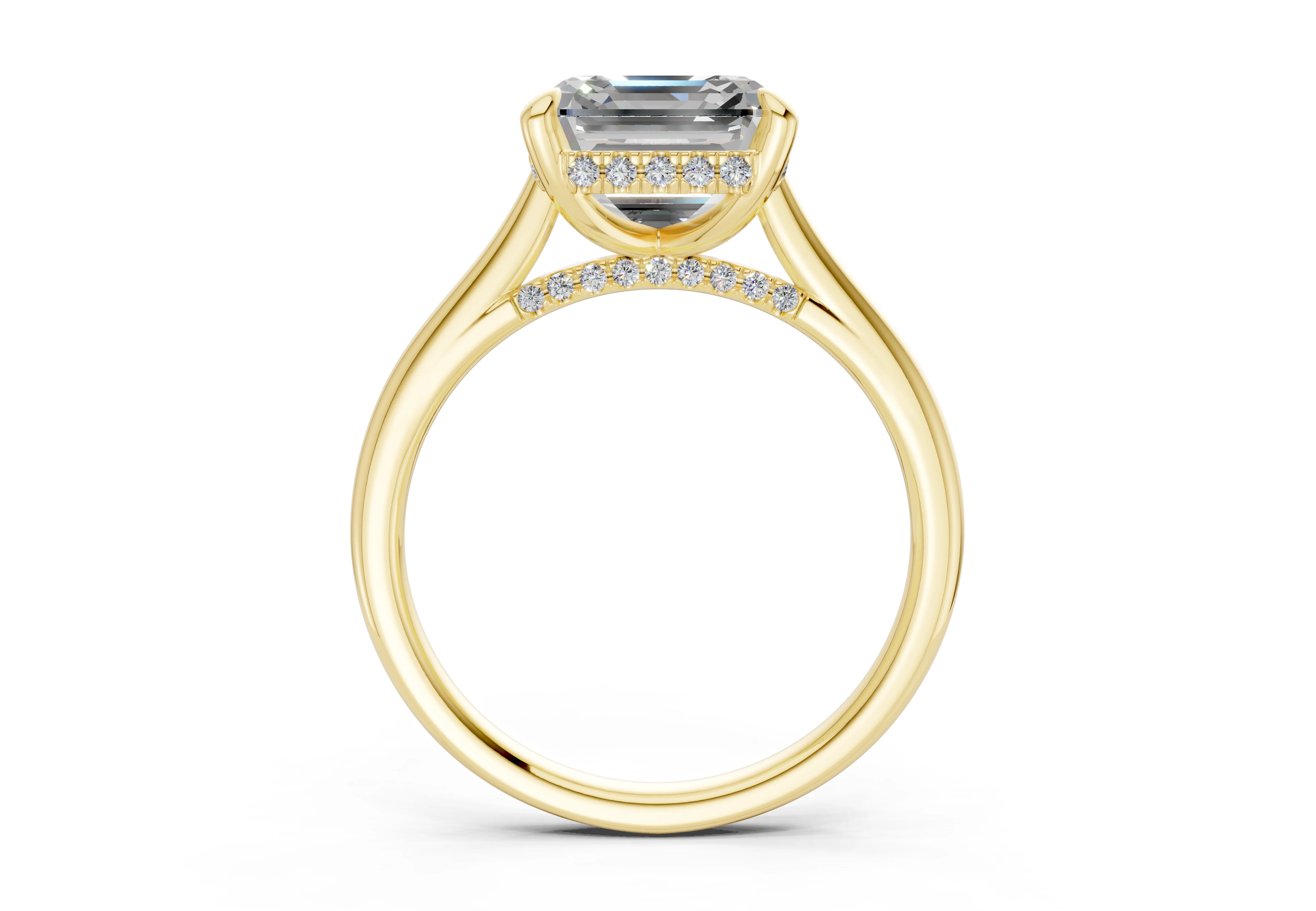 Piper Diamond Solitaire Asscher Cut 2.3mm Engagement Ring - Image 2