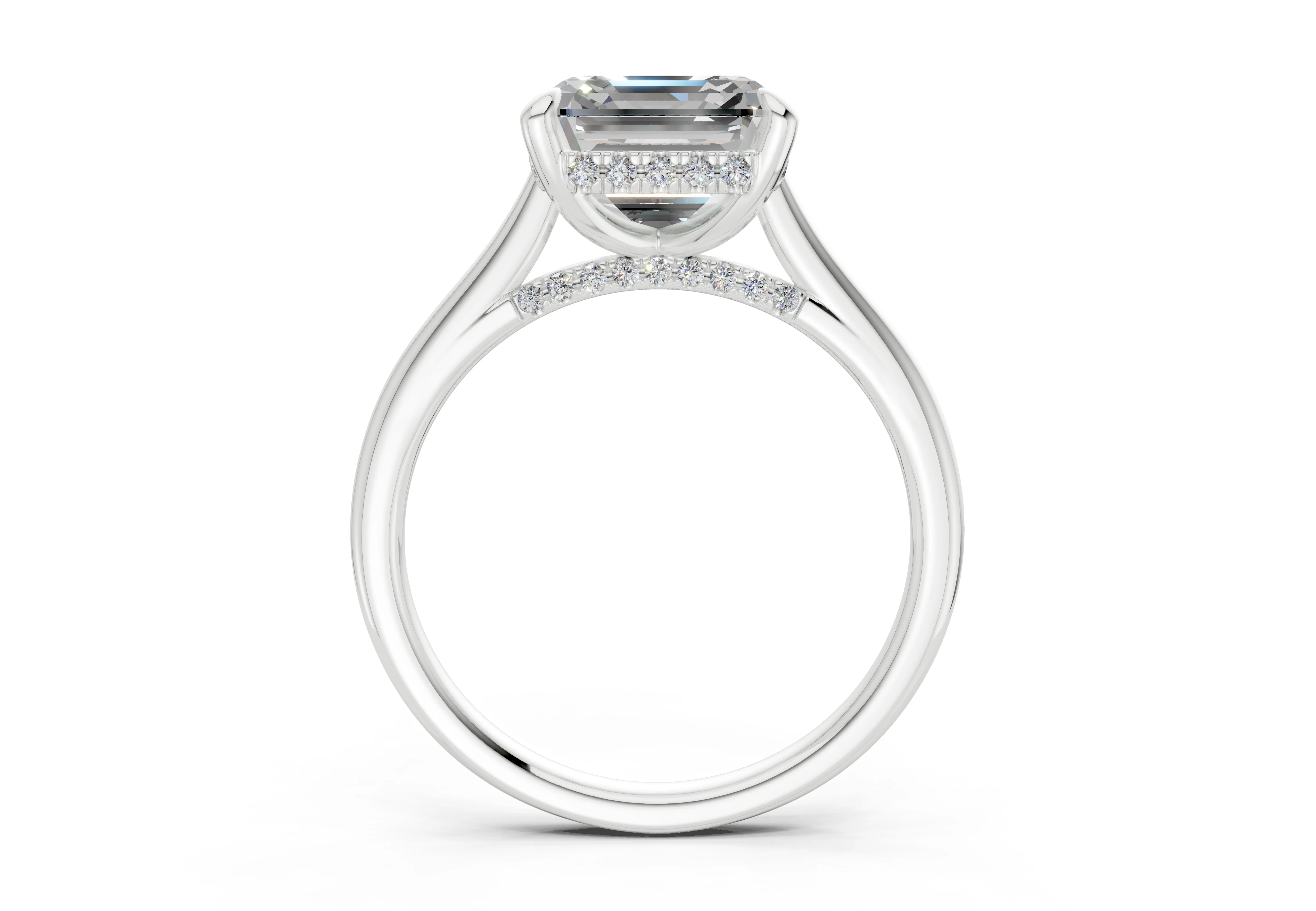 Piper Diamond Solitaire Asscher Cut 2.3mm Engagement Ring - Image 8