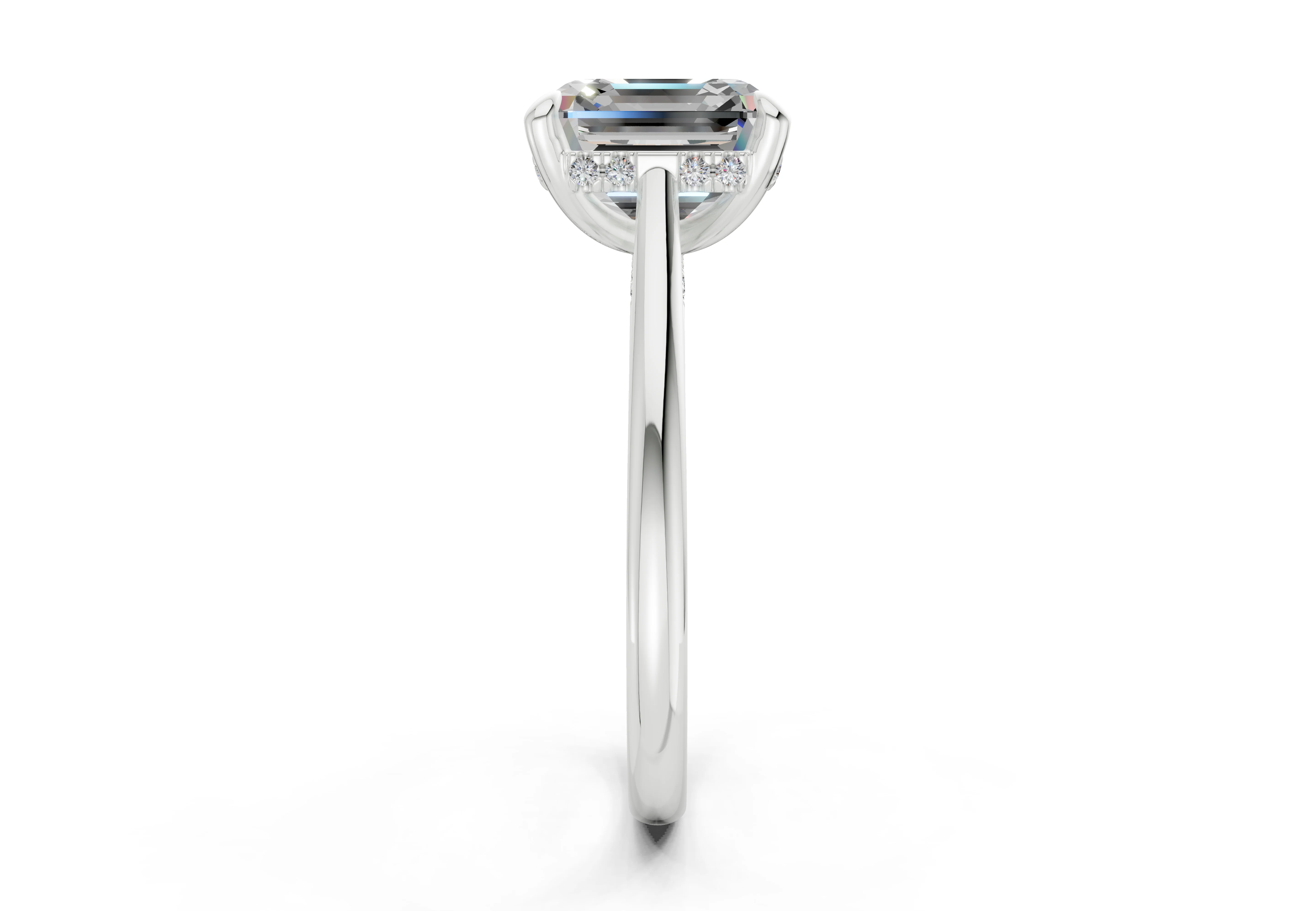 Piper Diamond Solitaire Asscher Cut 2.3mm Engagement Ring - Image 9