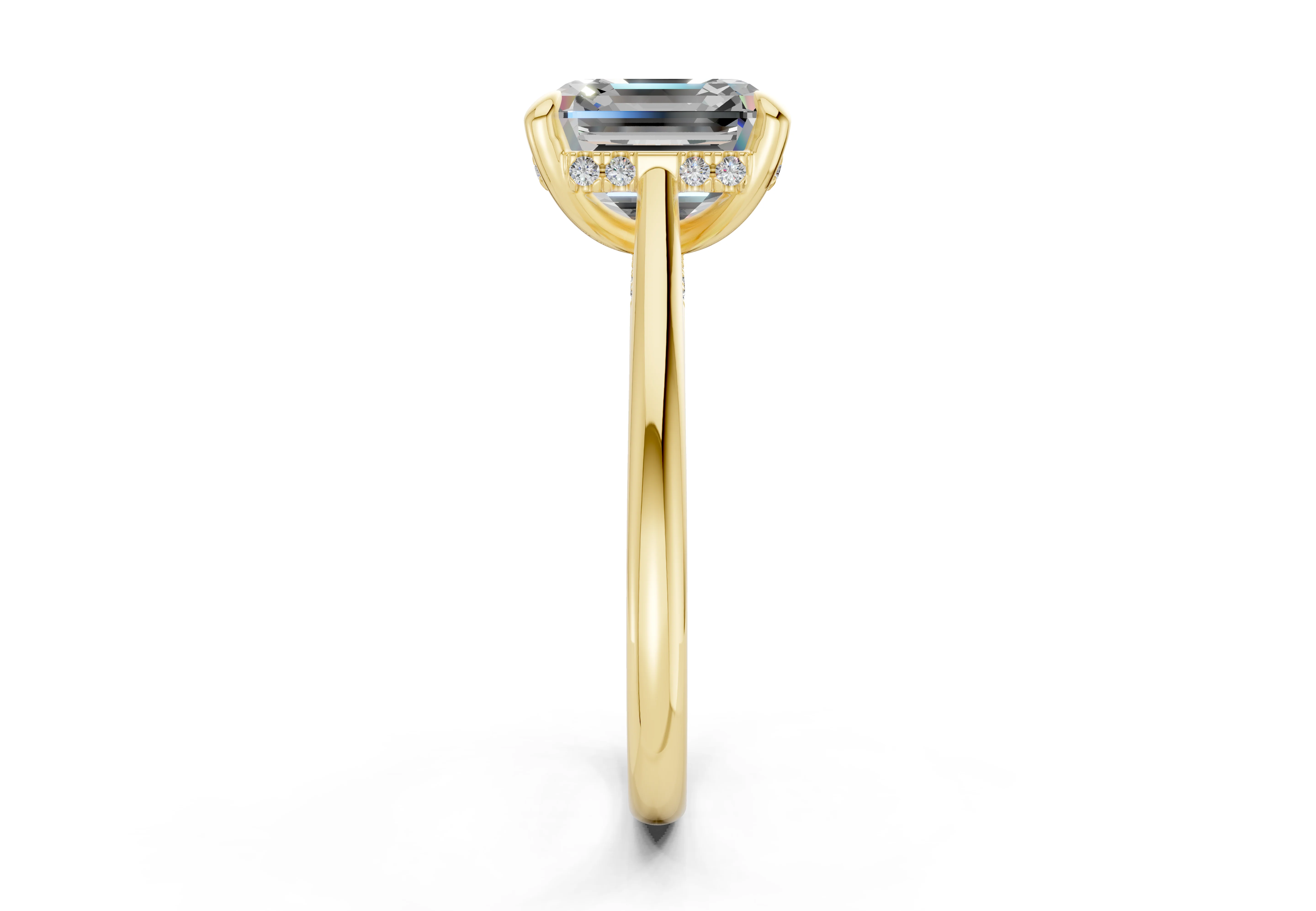 Piper Diamond Solitaire Asscher Cut 2mm Engagement Ring - Image 3
