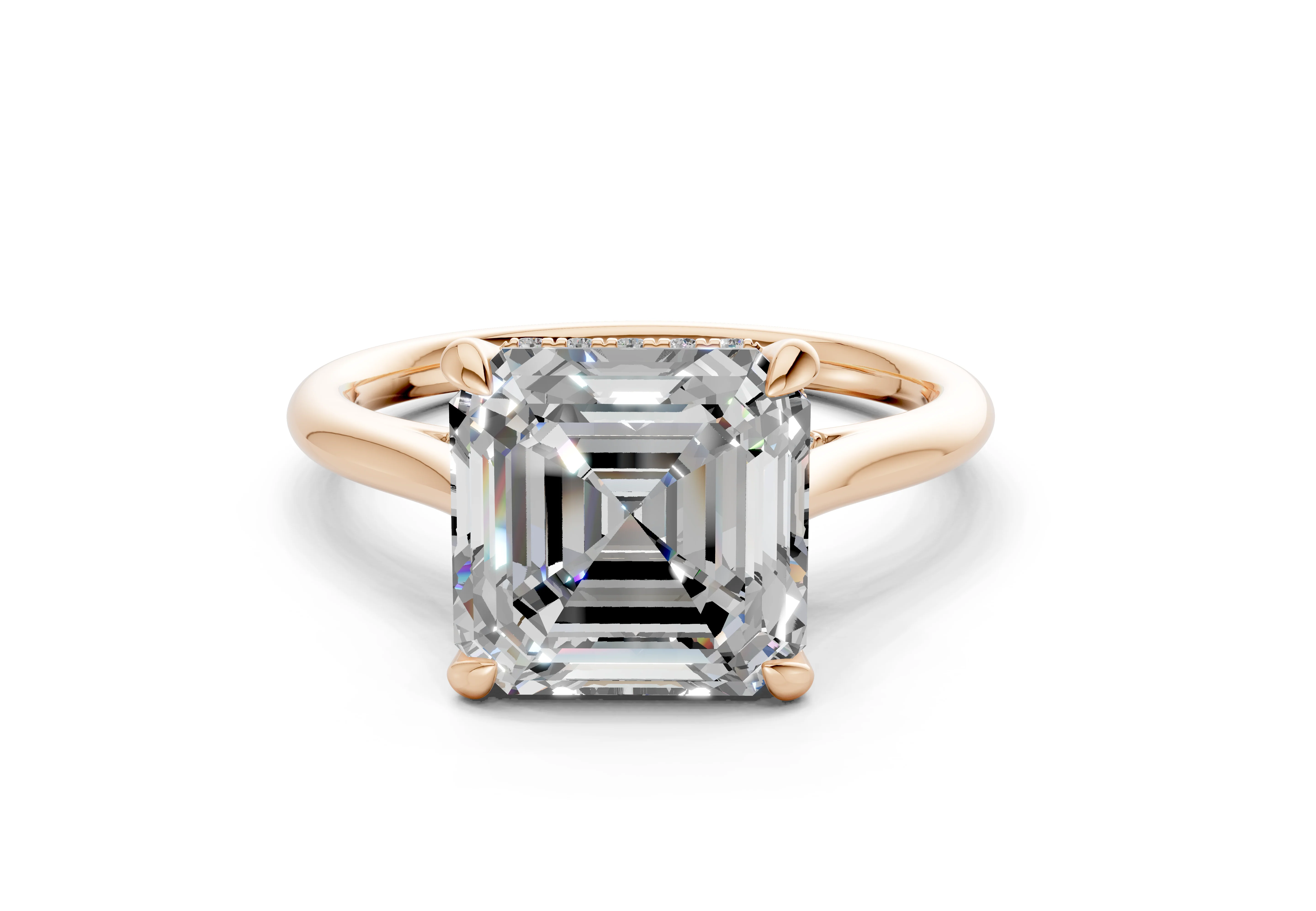 Piper Diamond Solitaire Asscher Cut 2mm Engagement Ring - Image 4