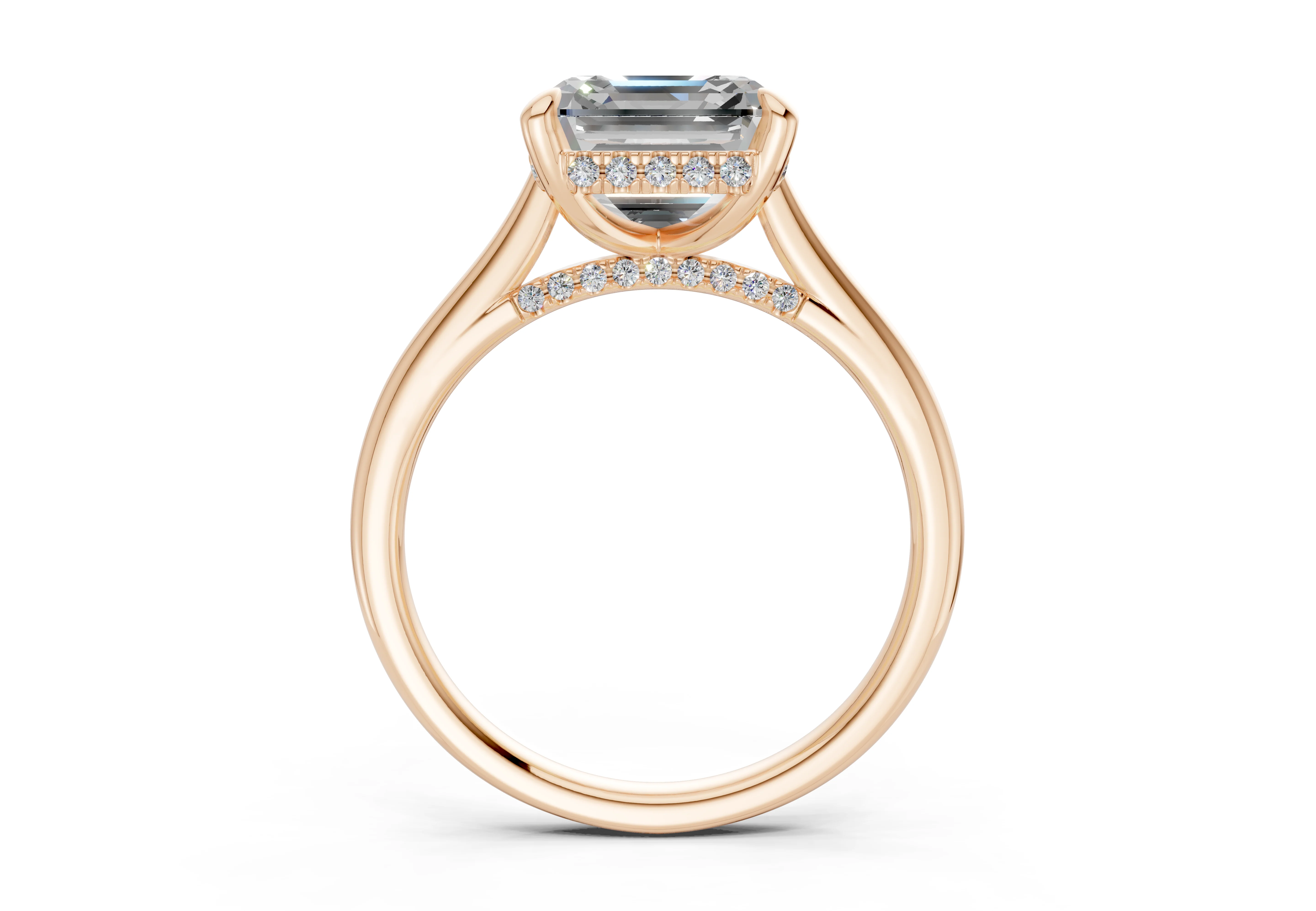 Piper Diamond Solitaire Asscher Cut 2mm Engagement Ring - Image 5
